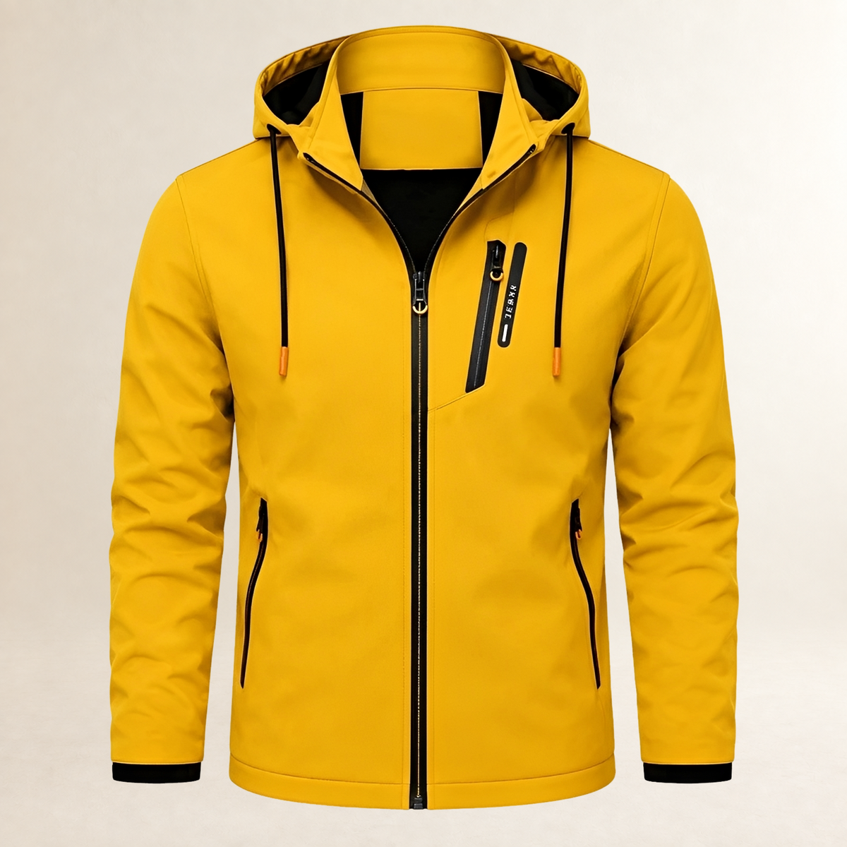 Sudadera con capucha hombre de cremallera completa, capucha desmontable y bolsillos cargo