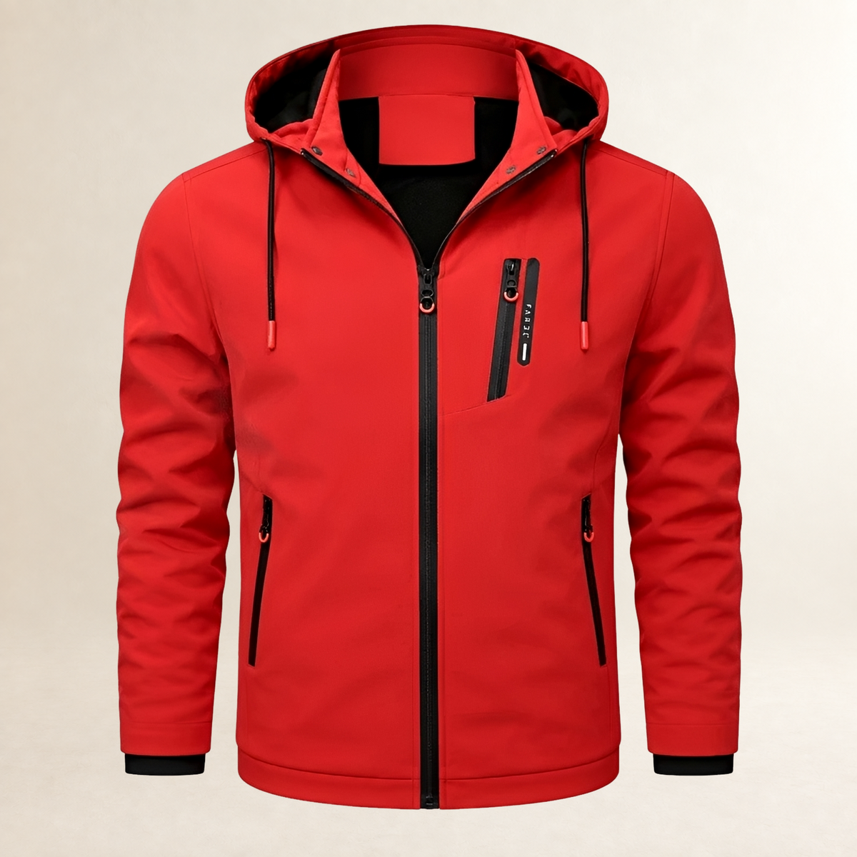 Sudadera con capucha hombre de cremallera completa, capucha desmontable y bolsillos cargo