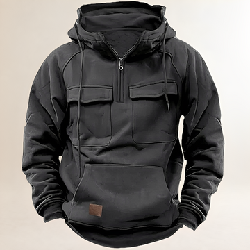 Sudadera con capucha para hombre con cierre de cremallera bolsillos frontales ajuste regular