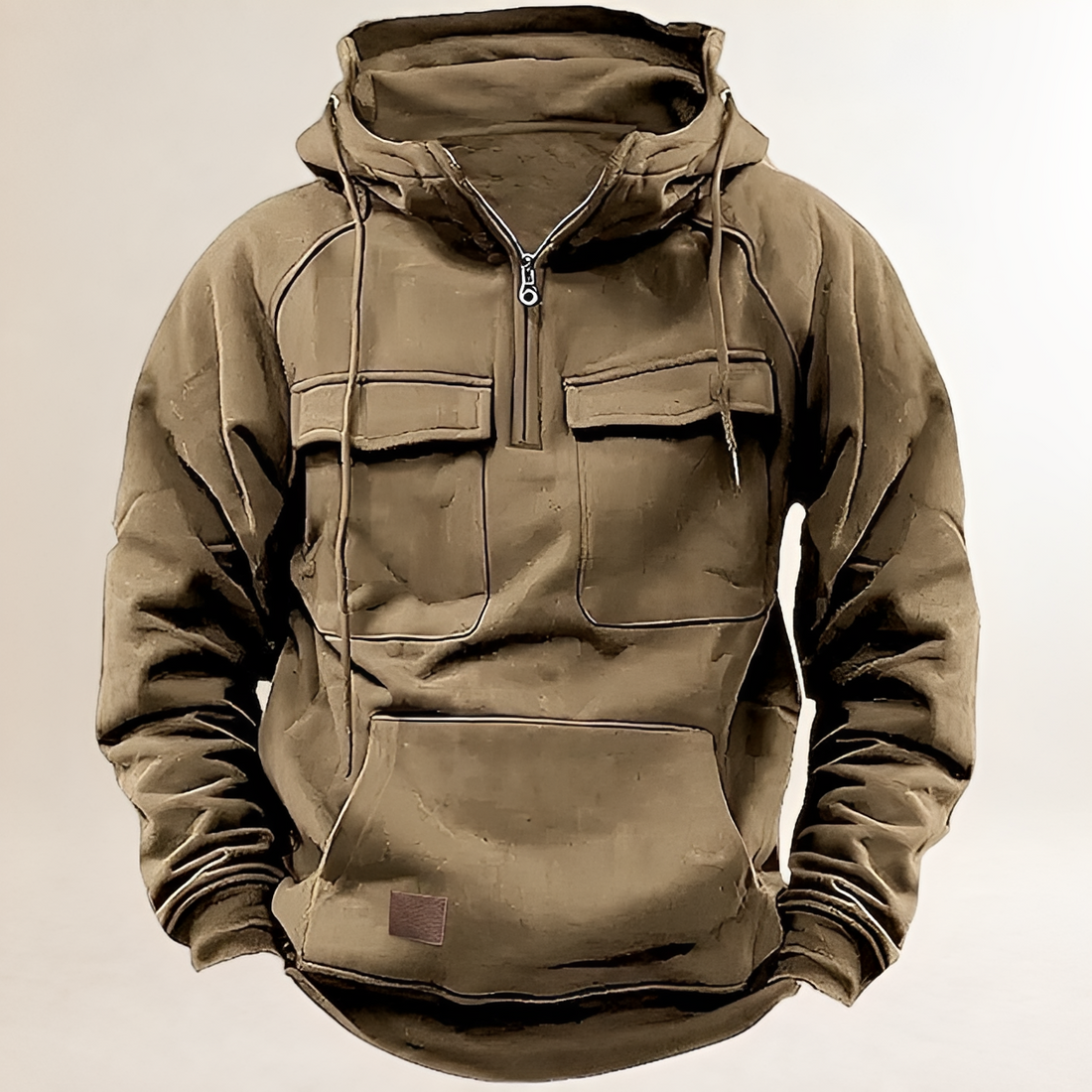 Sudadera con capucha para hombre con cierre de cremallera bolsillos frontales ajuste regular