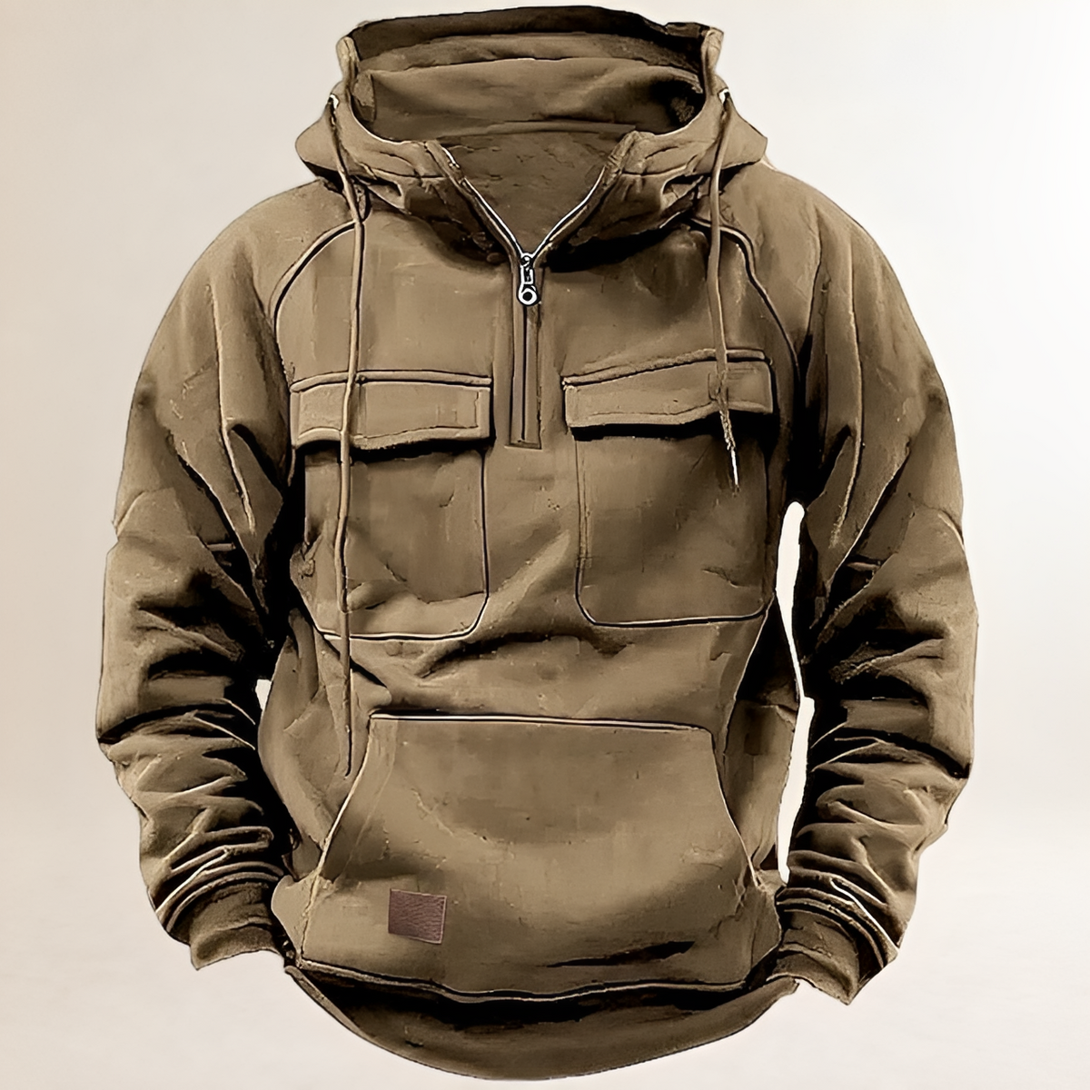 Sudadera con capucha para hombre con cierre de cremallera bolsillos frontales ajuste regular