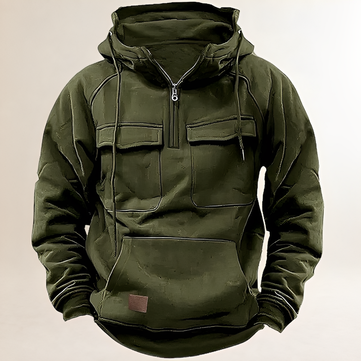 Sudadera con capucha para hombre con cierre de cremallera bolsillos frontales ajuste regular