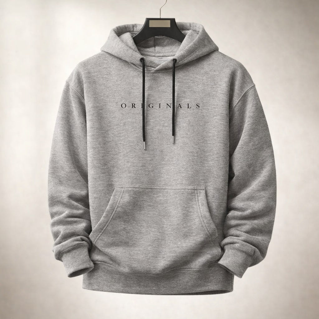 Sudadera con capucha para hombres - capucha con cordón y bolsillo canguro, corte recto relajado