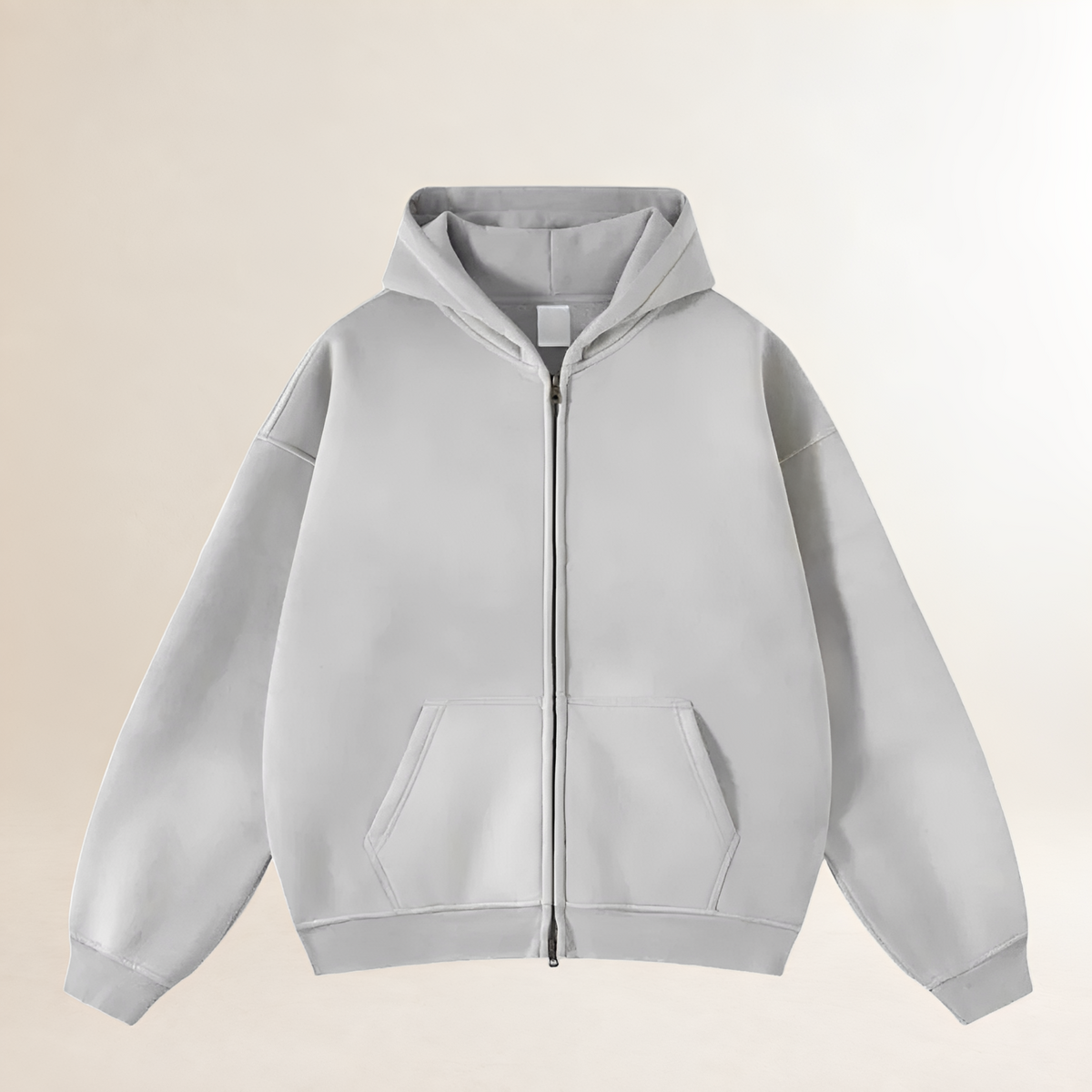 Sudadera con capucha y cremallera de hombre - Corte oversize y bolsillos frontales