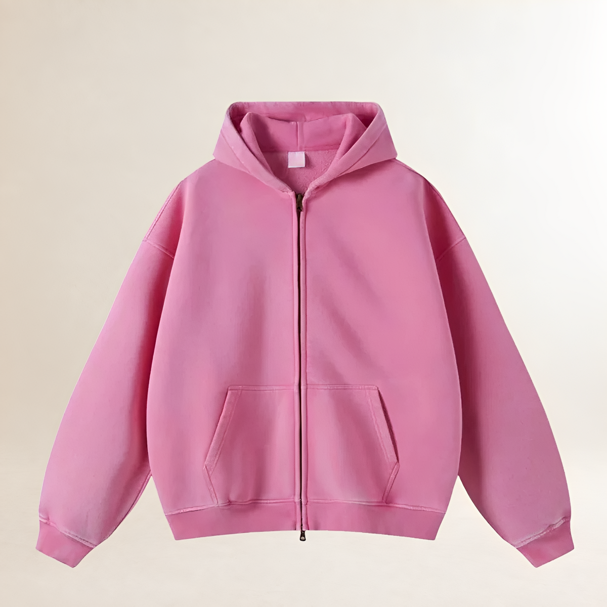 Sudadera con capucha y cremallera de hombre - Corte oversize y bolsillos frontales