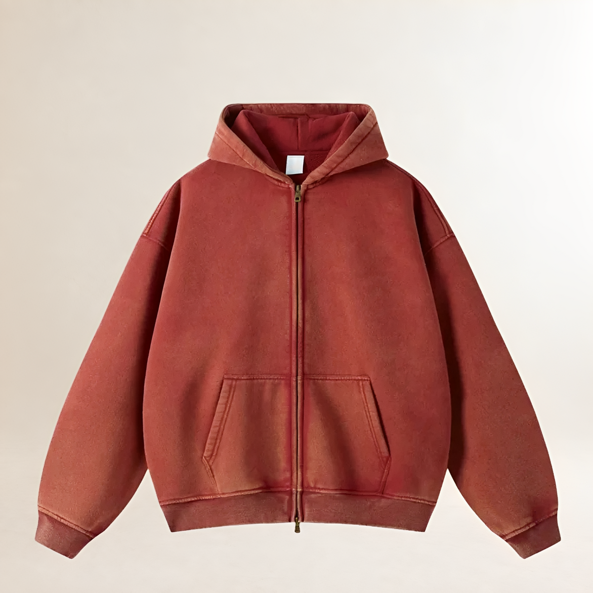 Sudadera con capucha y cremallera de hombre - Corte oversize y bolsillos frontales