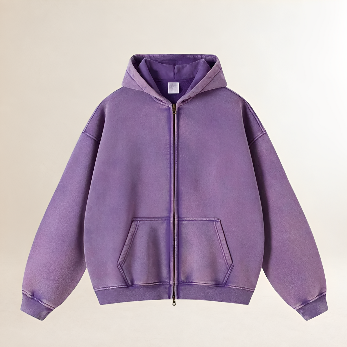 Sudadera con capucha y cremallera de hombre - Corte oversize y bolsillos frontales