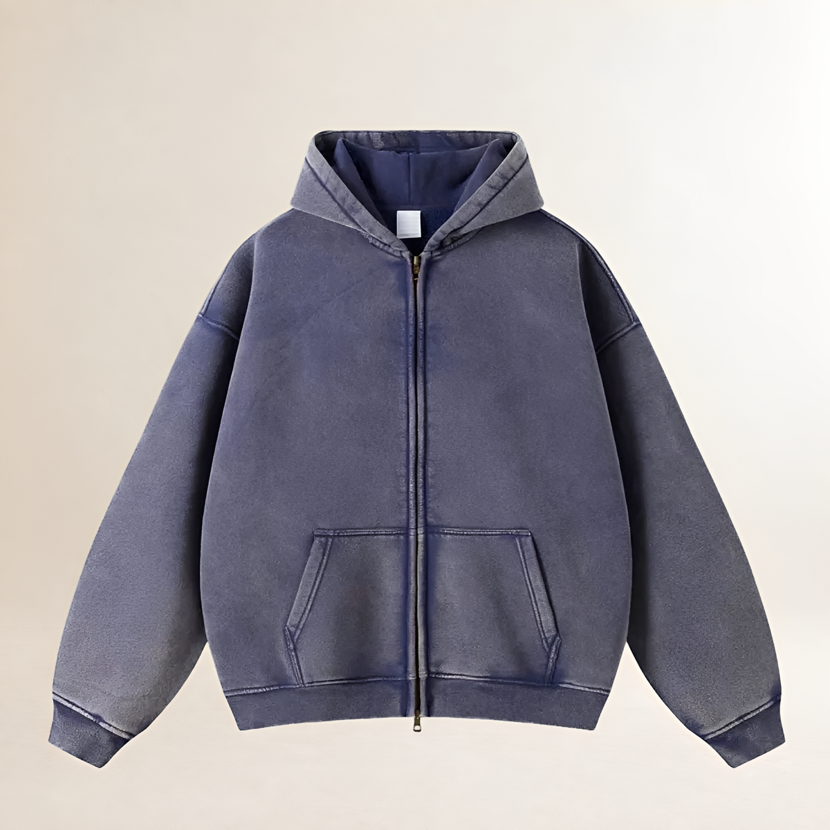 Sudadera con capucha y cremallera de hombre - Corte oversize y bolsillos frontales