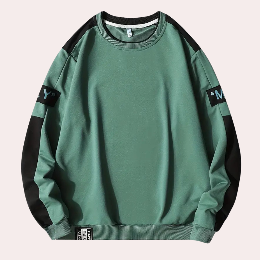 Sudadera para hombre de manga larga con cuello redondo y diseño moderno