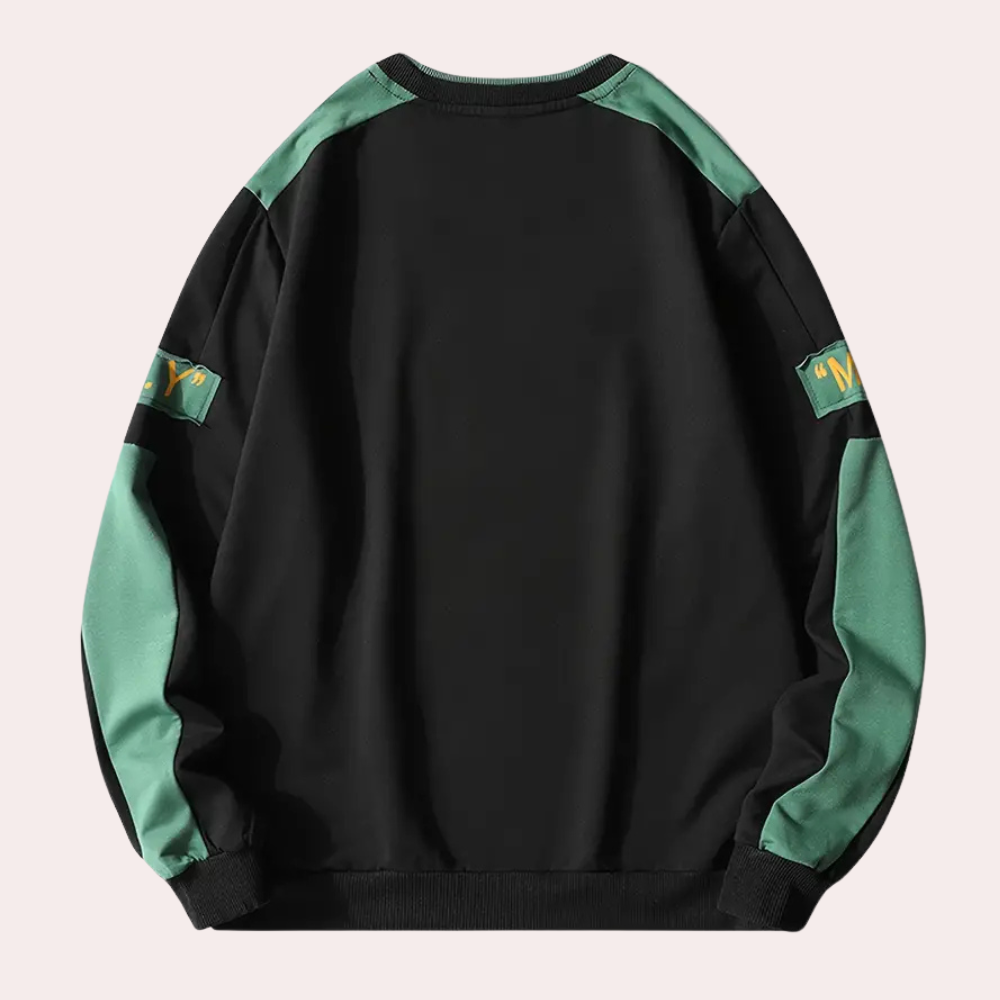 Sudadera para hombre de manga larga con cuello redondo y diseño moderno