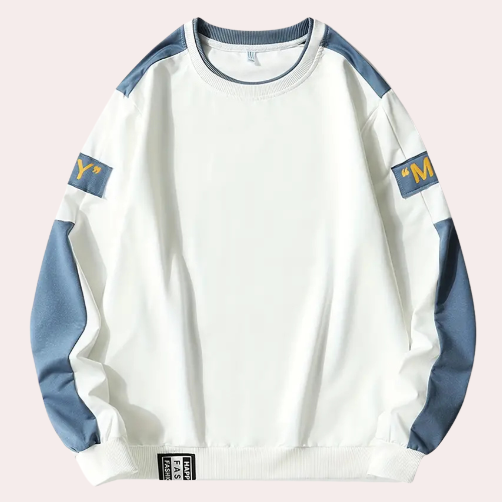 Sudadera para hombre de manga larga con cuello redondo y diseño moderno