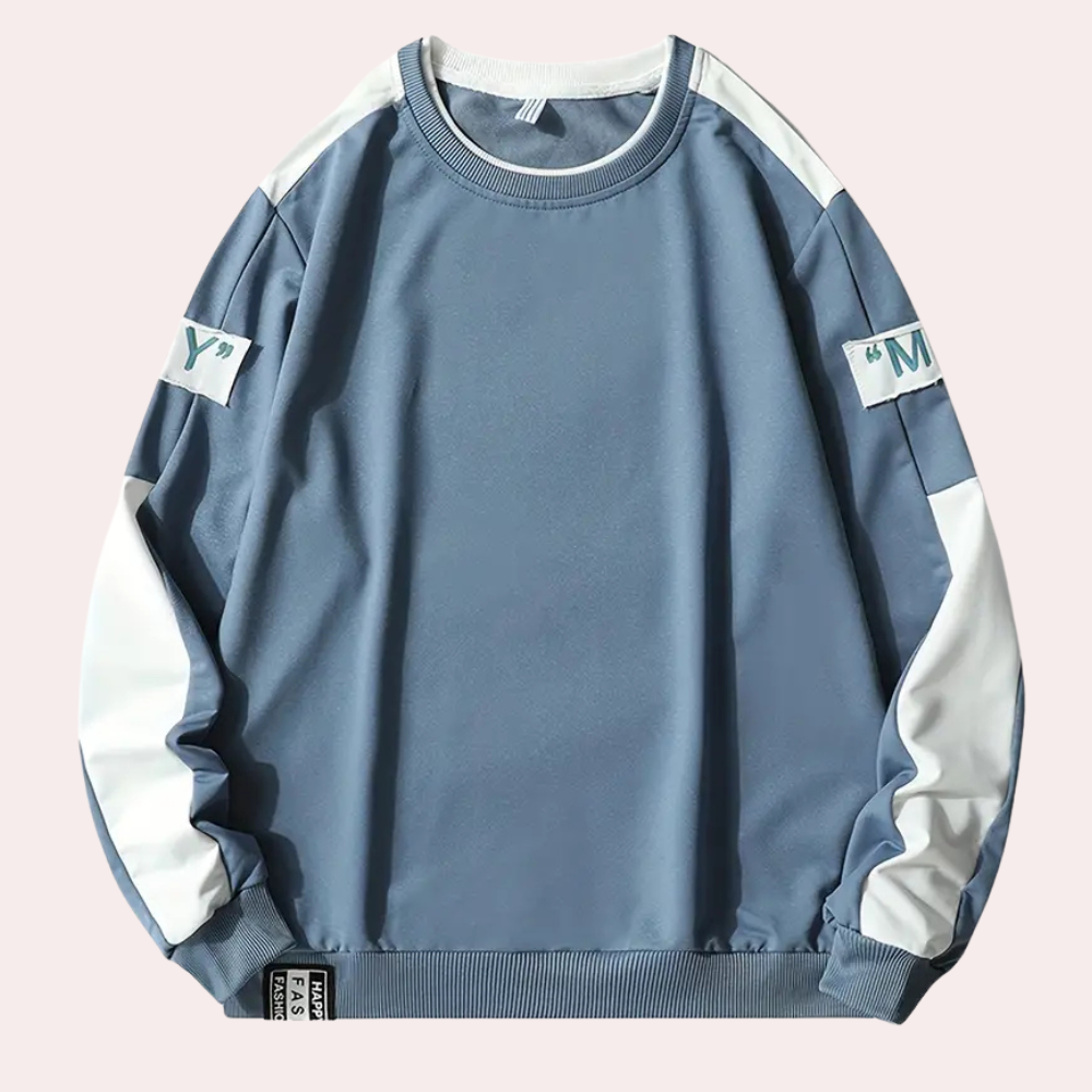 Sudadera para hombre de manga larga con cuello redondo y diseño moderno