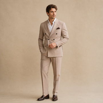 Traje de hombre de doble botonadura con ajuste entallado chaqueta y pantalones formales