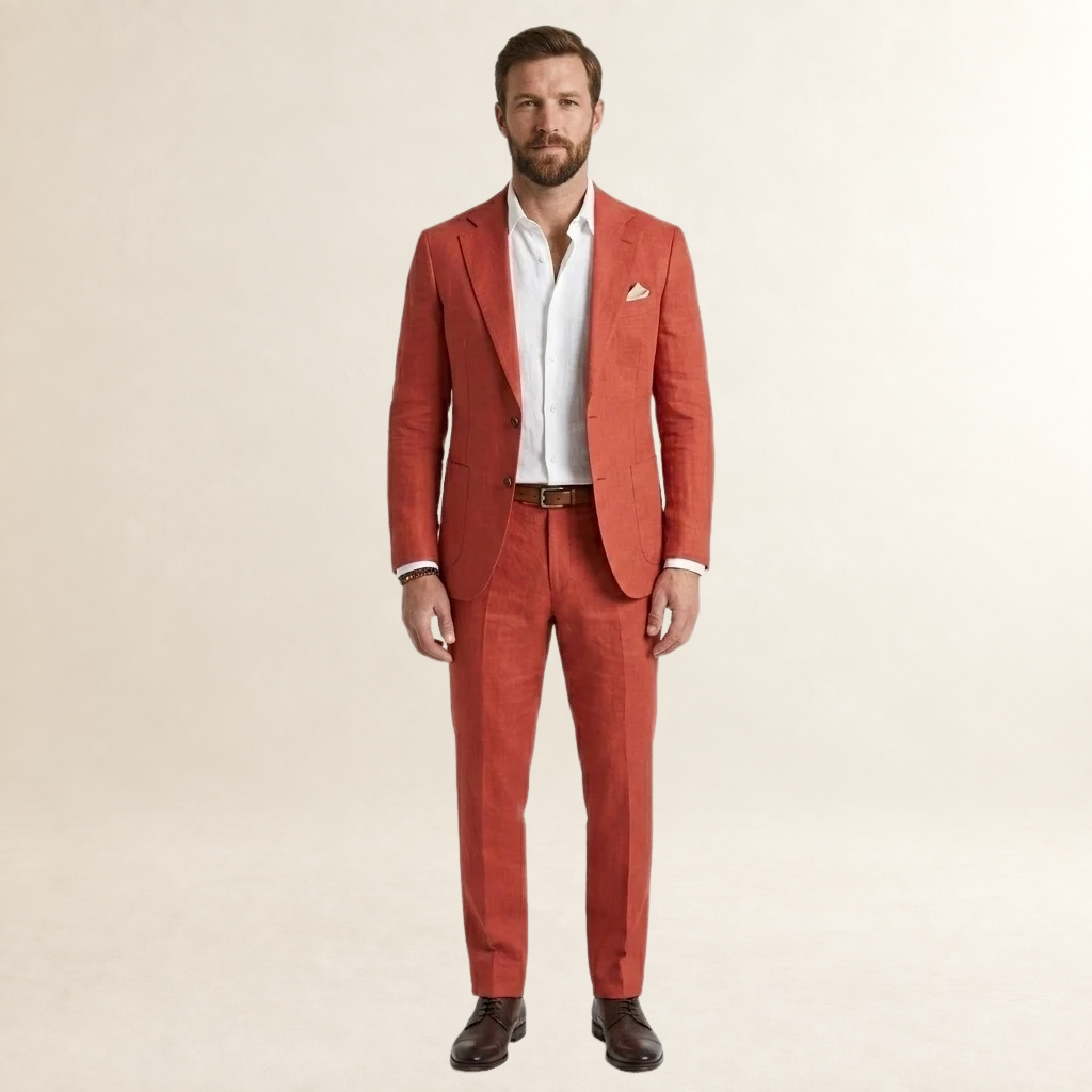Traje para hombre de corte ajustado con americana de solapa clásica y pantalones a juego