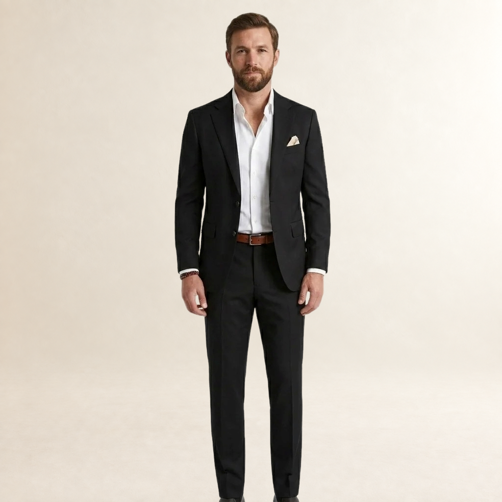 Traje para hombre de corte ajustado con americana de solapa clásica y pantalones a juego