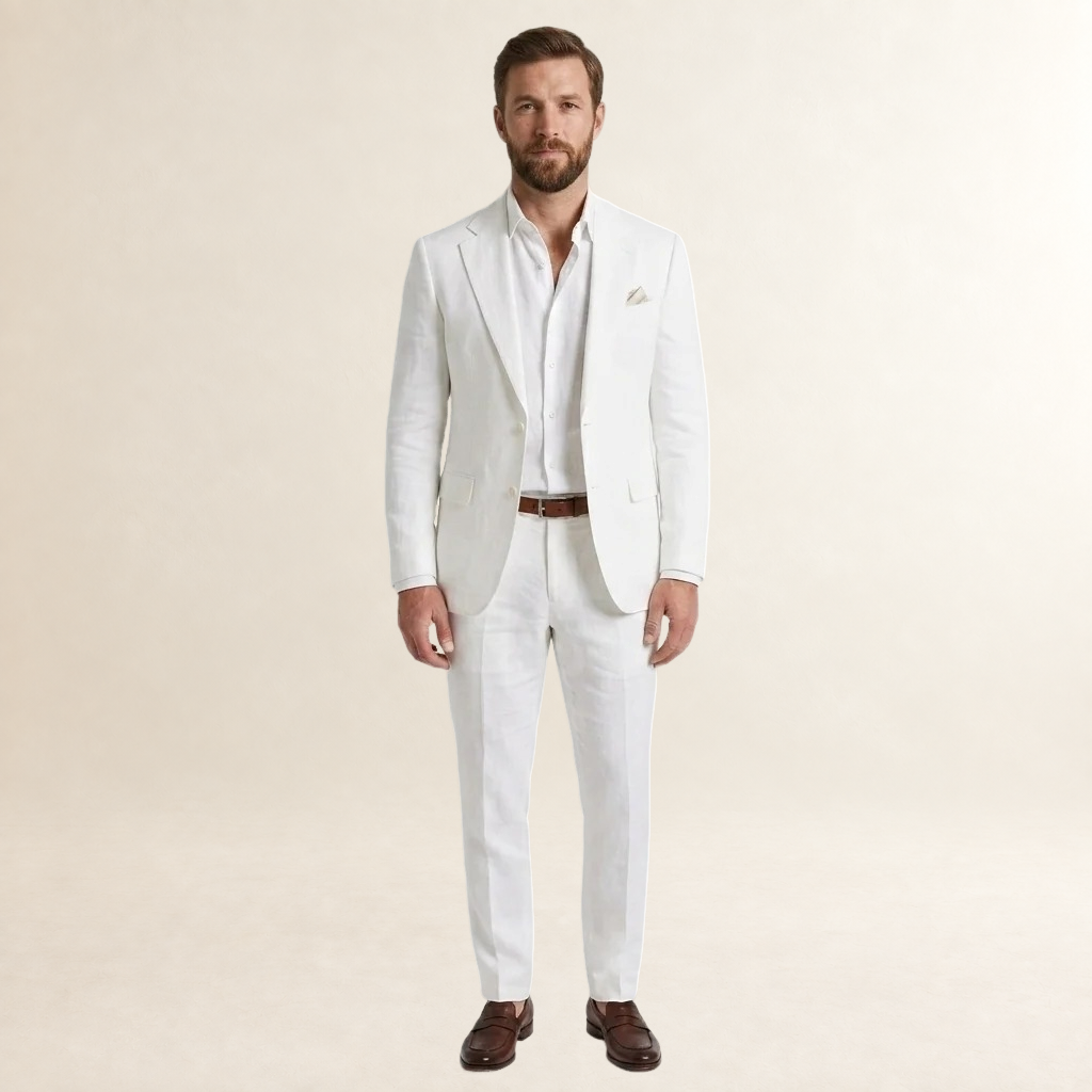 Traje para hombre de corte ajustado con americana de solapa clásica y pantalones a juego