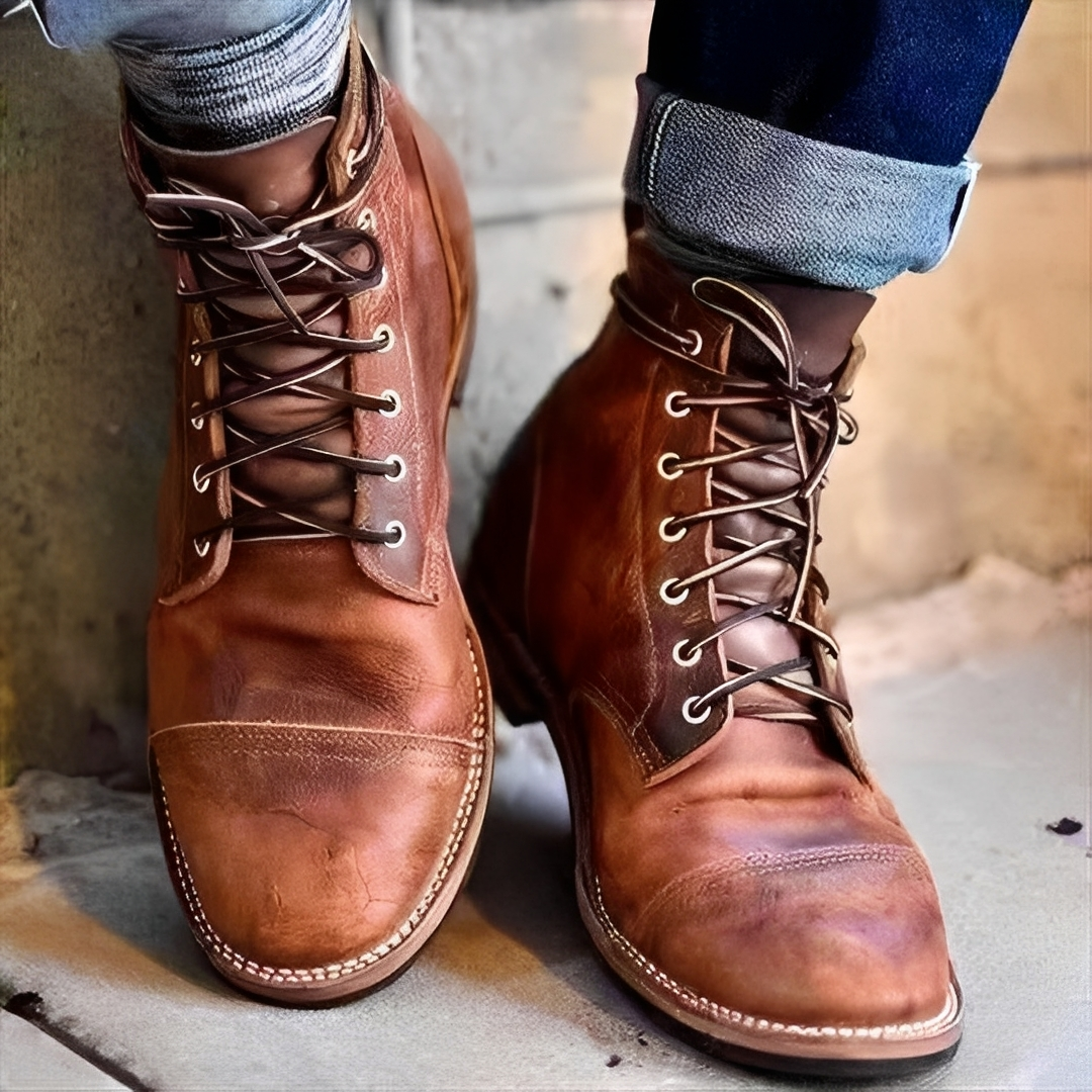 Hanzo - Botas clásicas con cordones para hombre