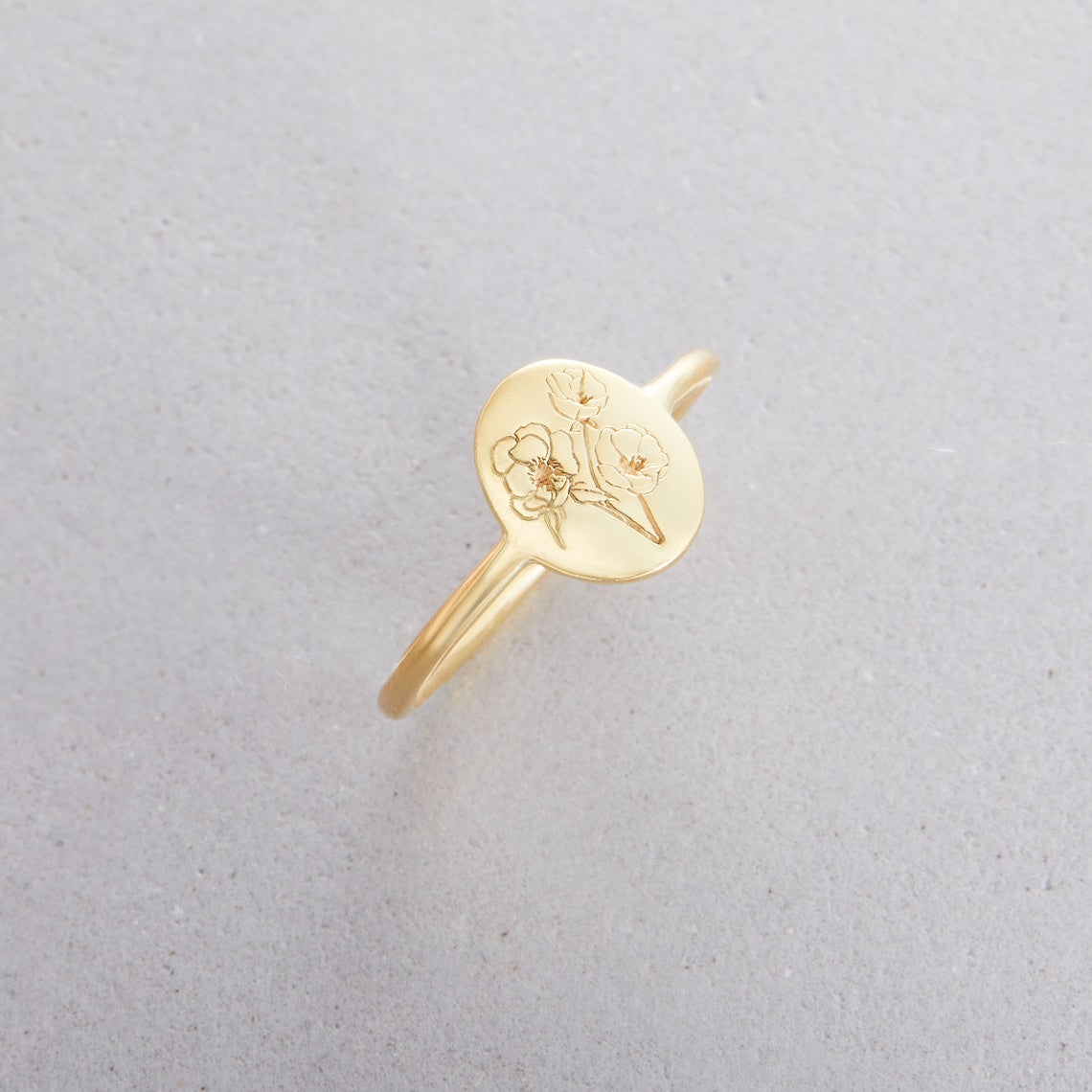 Anillo flor de nacimiento - Anillo delicado personalizado