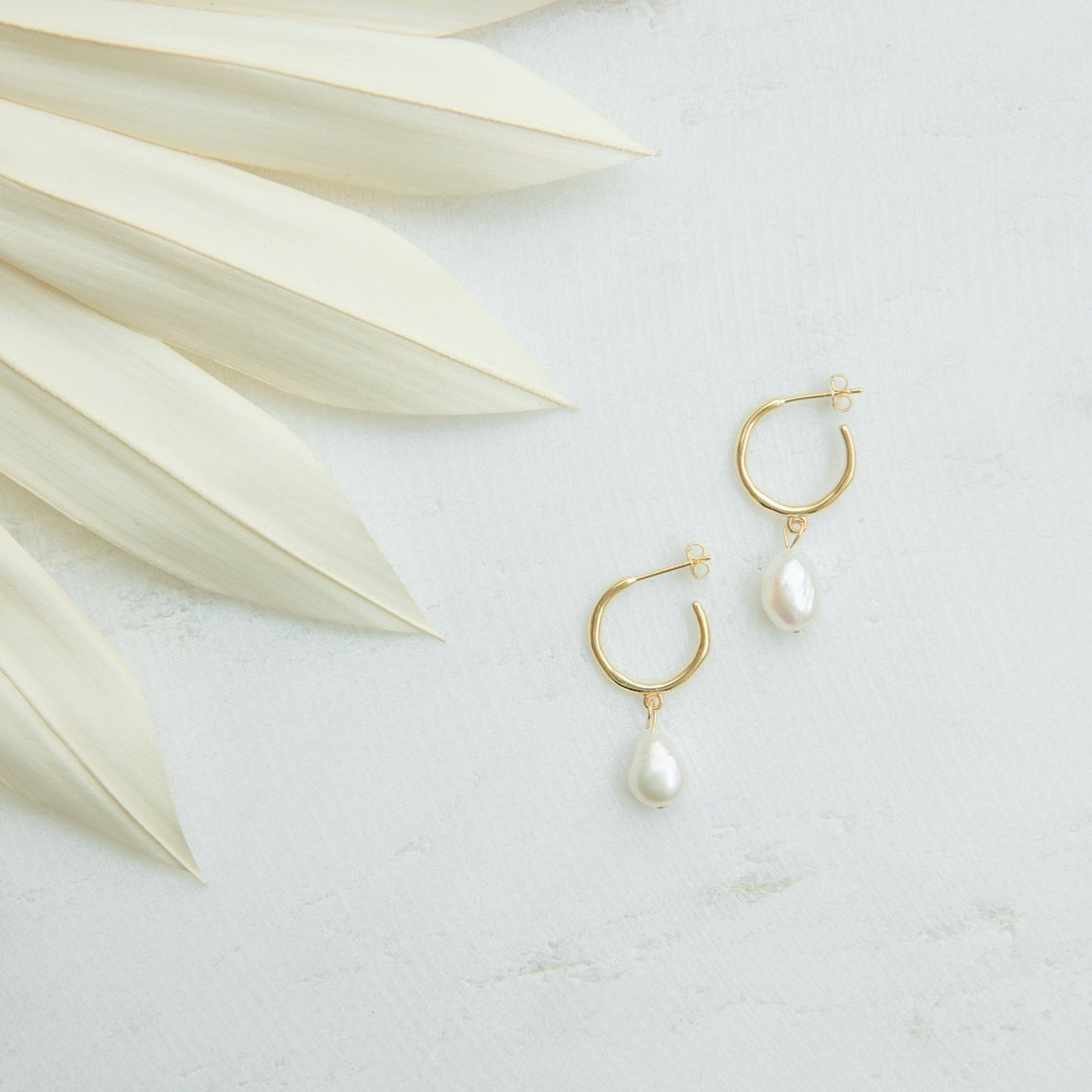 Anillos de perlas colgantes - Pendientes de perlas