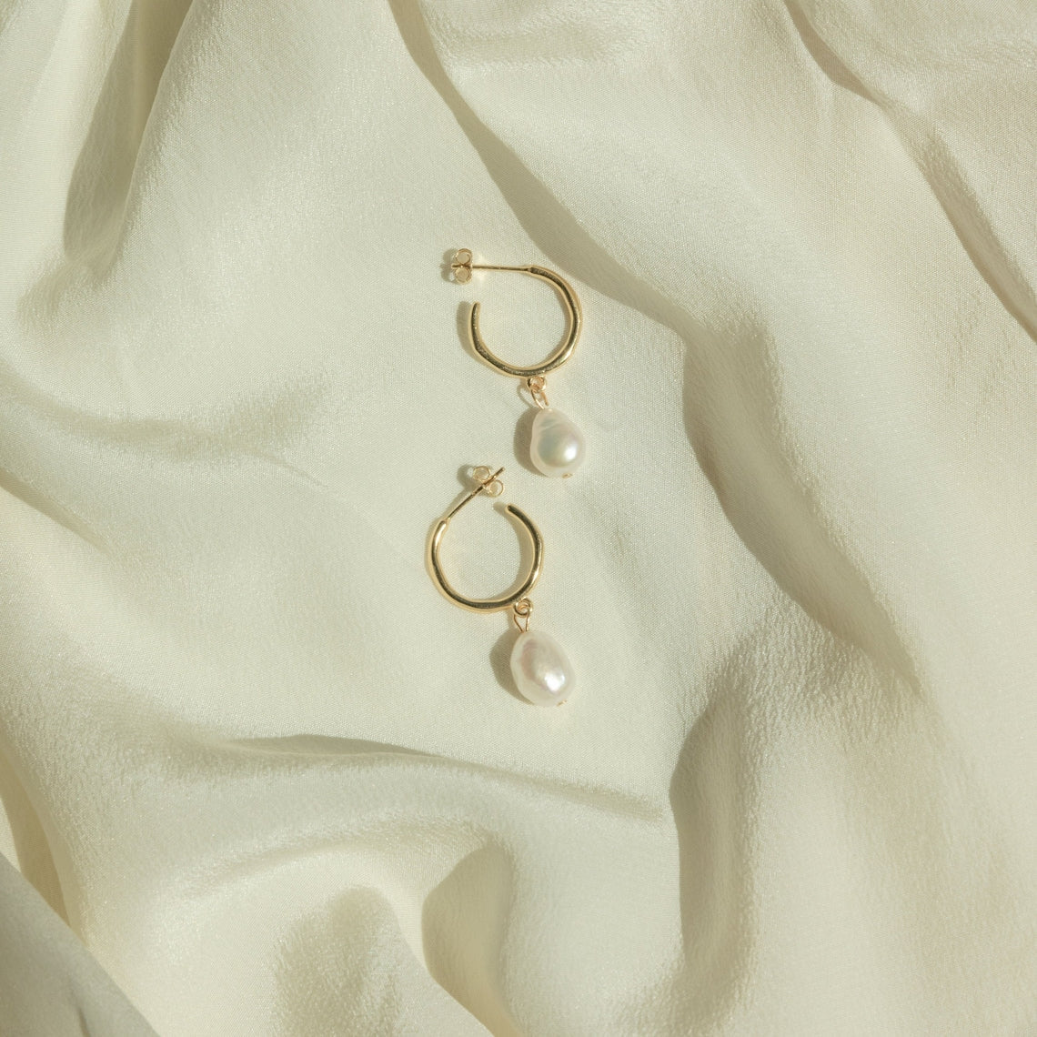 Anillos de perlas colgantes - Pendientes de perlas