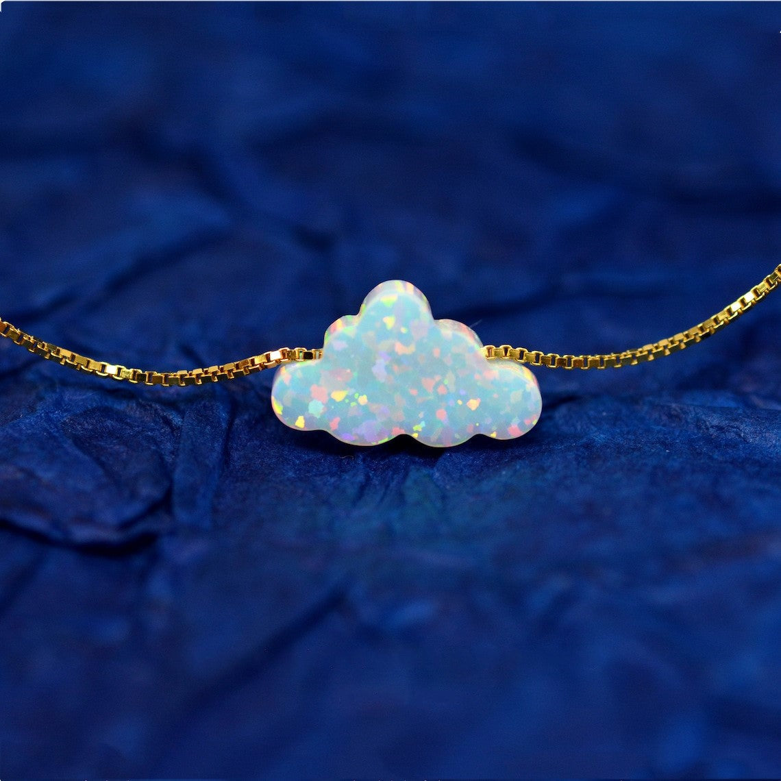Collar de ópalo nube - Collar con colgante de nube