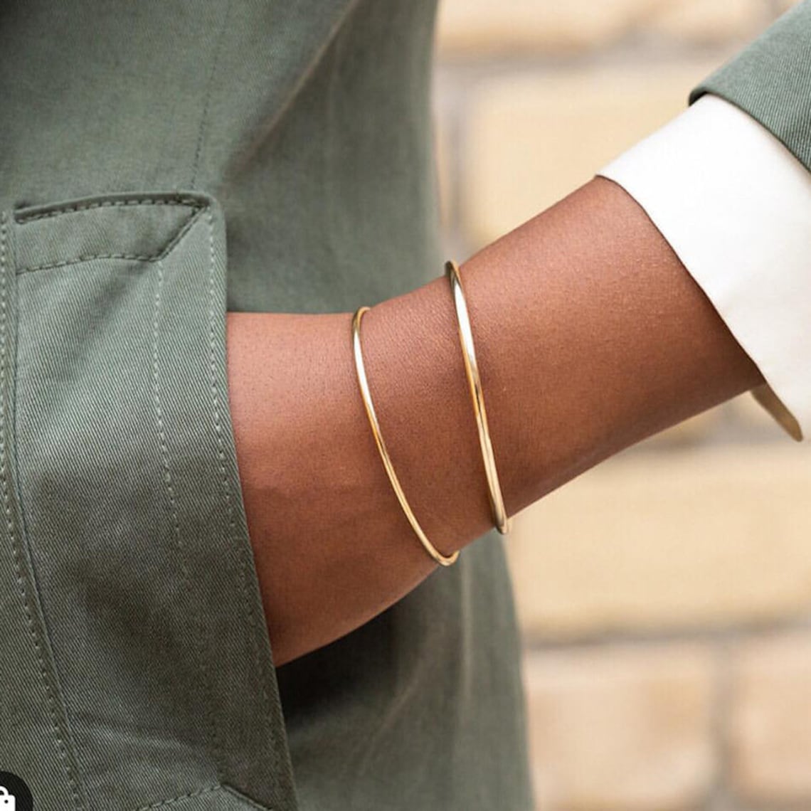 Brazalete clásico - Pulsera de oro para deslizar