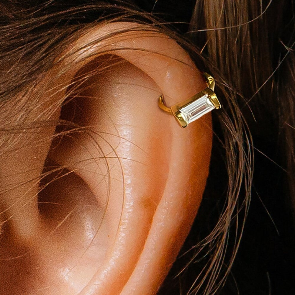 Pendientes de Diamante - Pendientes de Cartílago Baguette