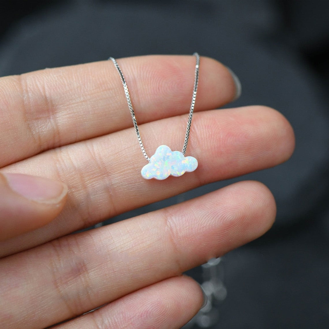 Collar de ópalo nube - Collar con colgante de nube