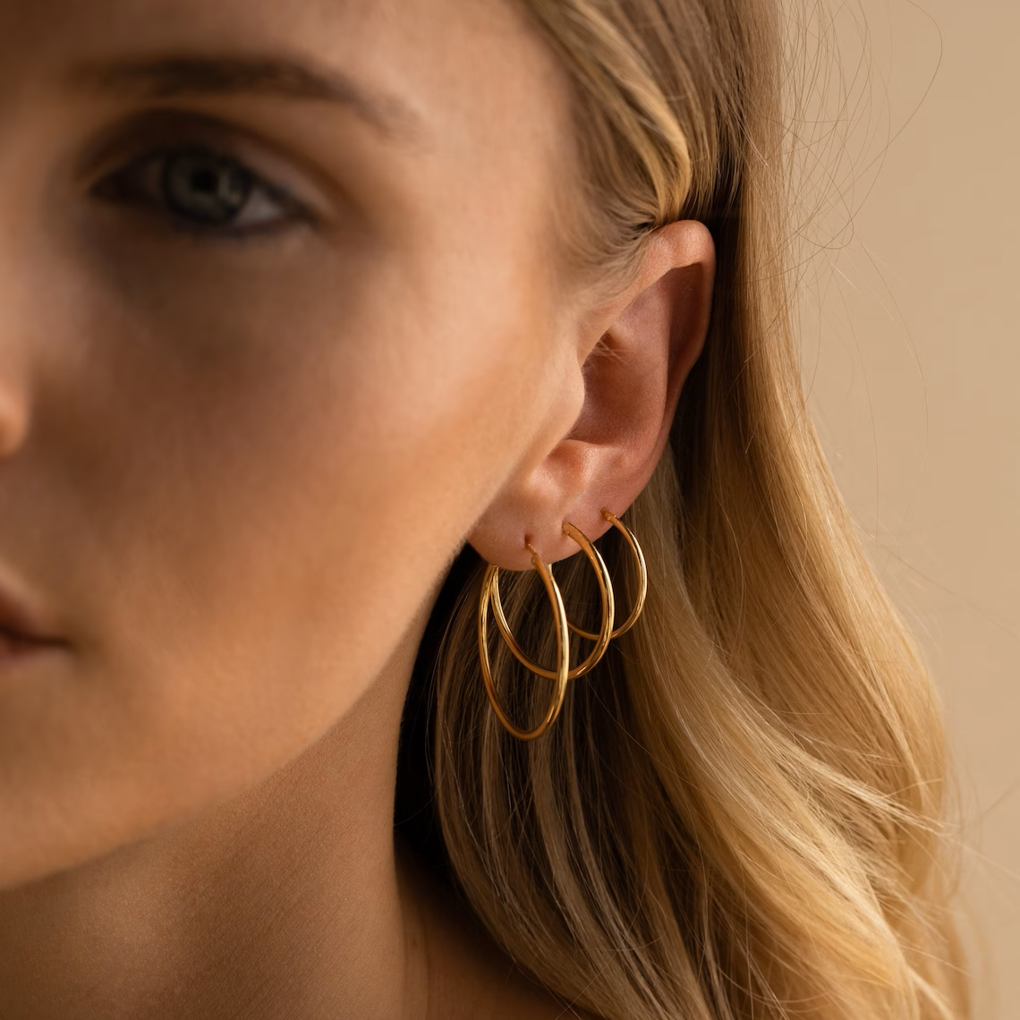 Aros ligeros - Pendientes de oro y plata (set de 4)