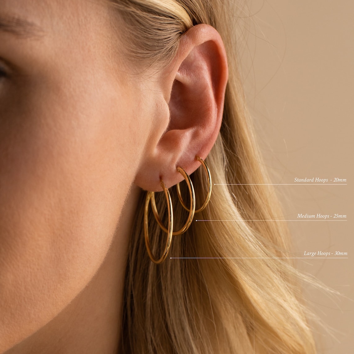 Aros ligeros - Pendientes de oro y plata (set de 4)