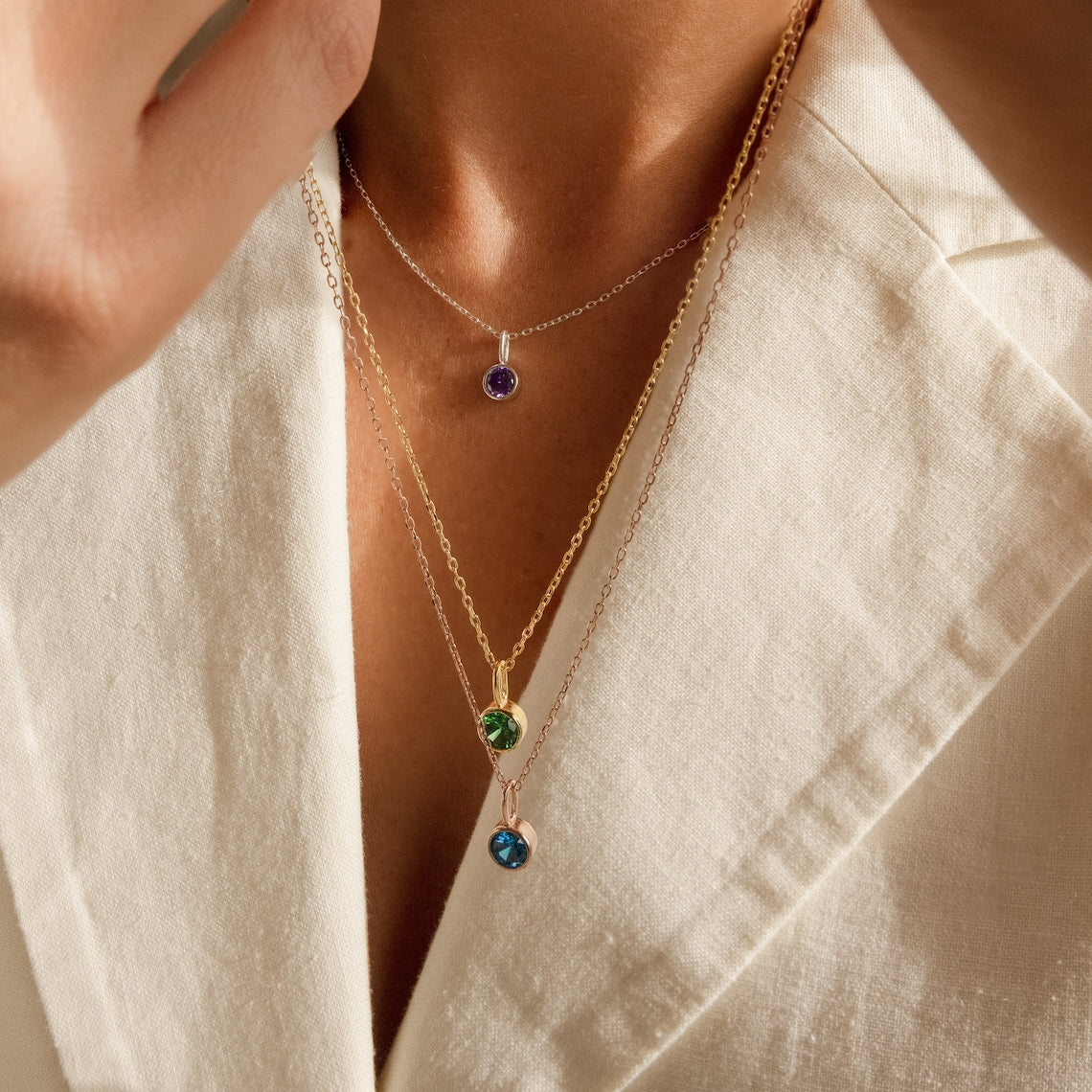 Collar de piedra de nacimiento - Collar de piedras preciosas