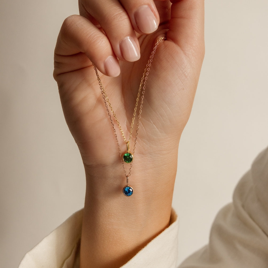Collar de piedra de nacimiento - Collar de piedras preciosas