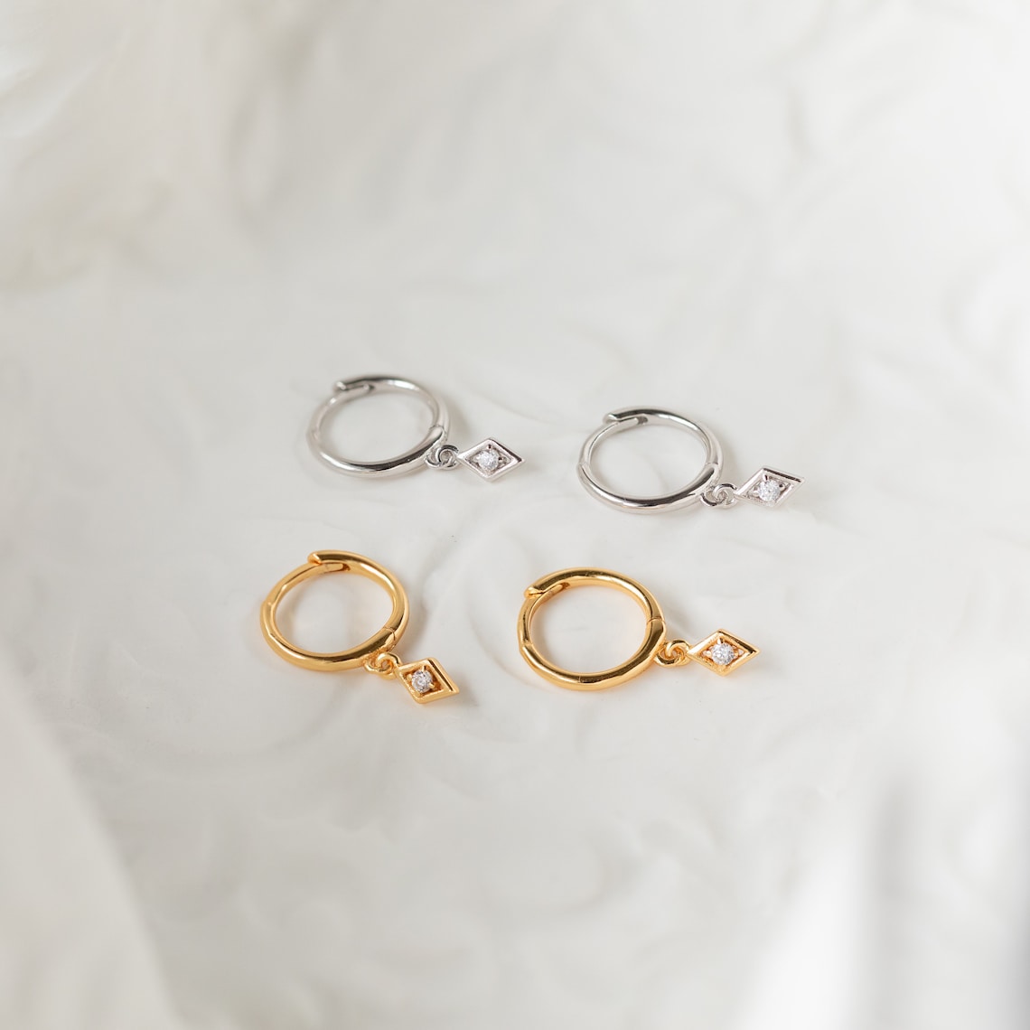 Pendientes Colgantes - Pendientes Delicados de Diamantes