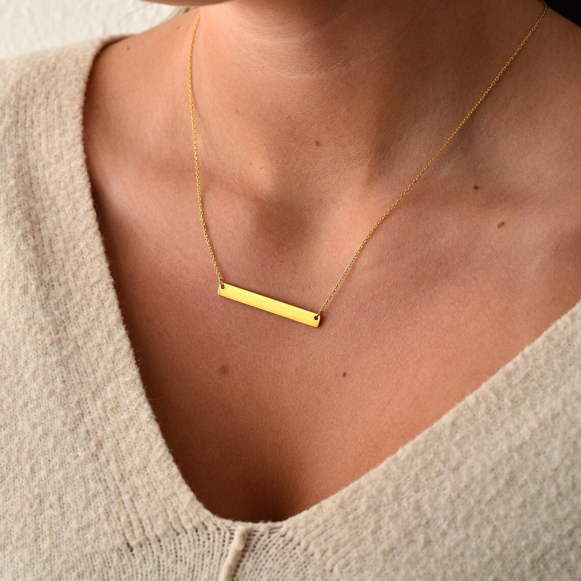 Collar de Barra con Nombre - Collar de Barra Personalizado