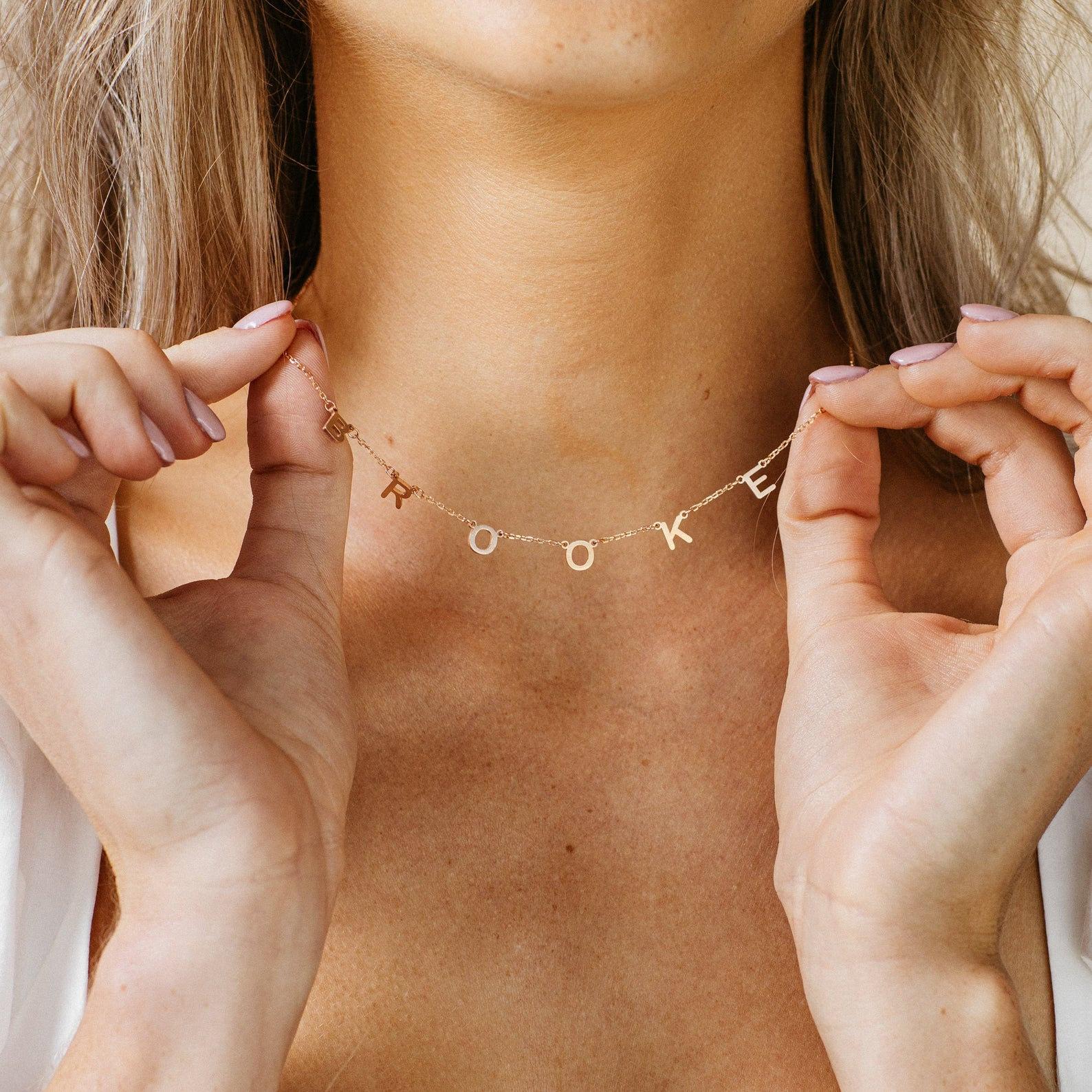 Collar con nombre de letras - Collar de nombre personalizado