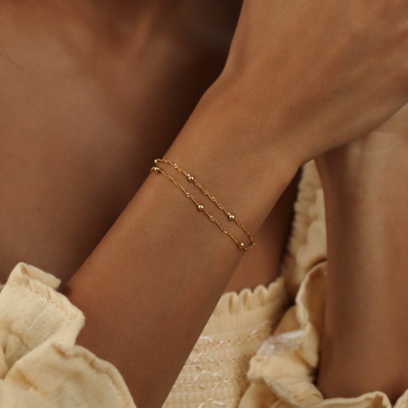 Collar doble de cuentas Ripple - Pulsera de capas