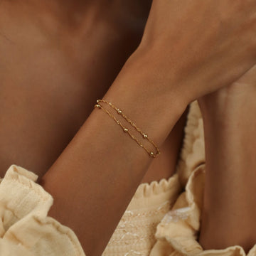 Collar doble de cuentas Ripple - Pulsera de capas