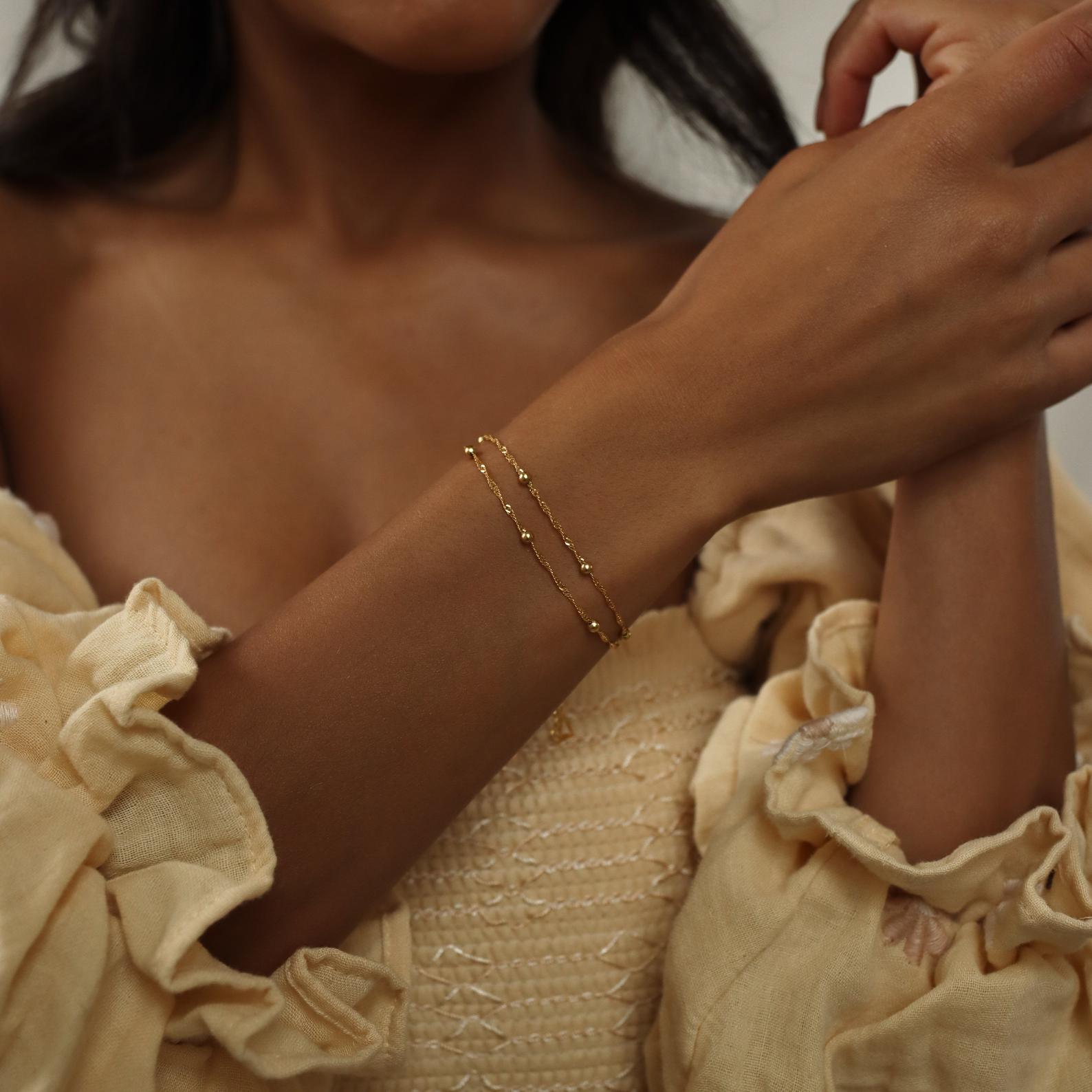 Collar doble de cuentas Ripple - Pulsera de capas