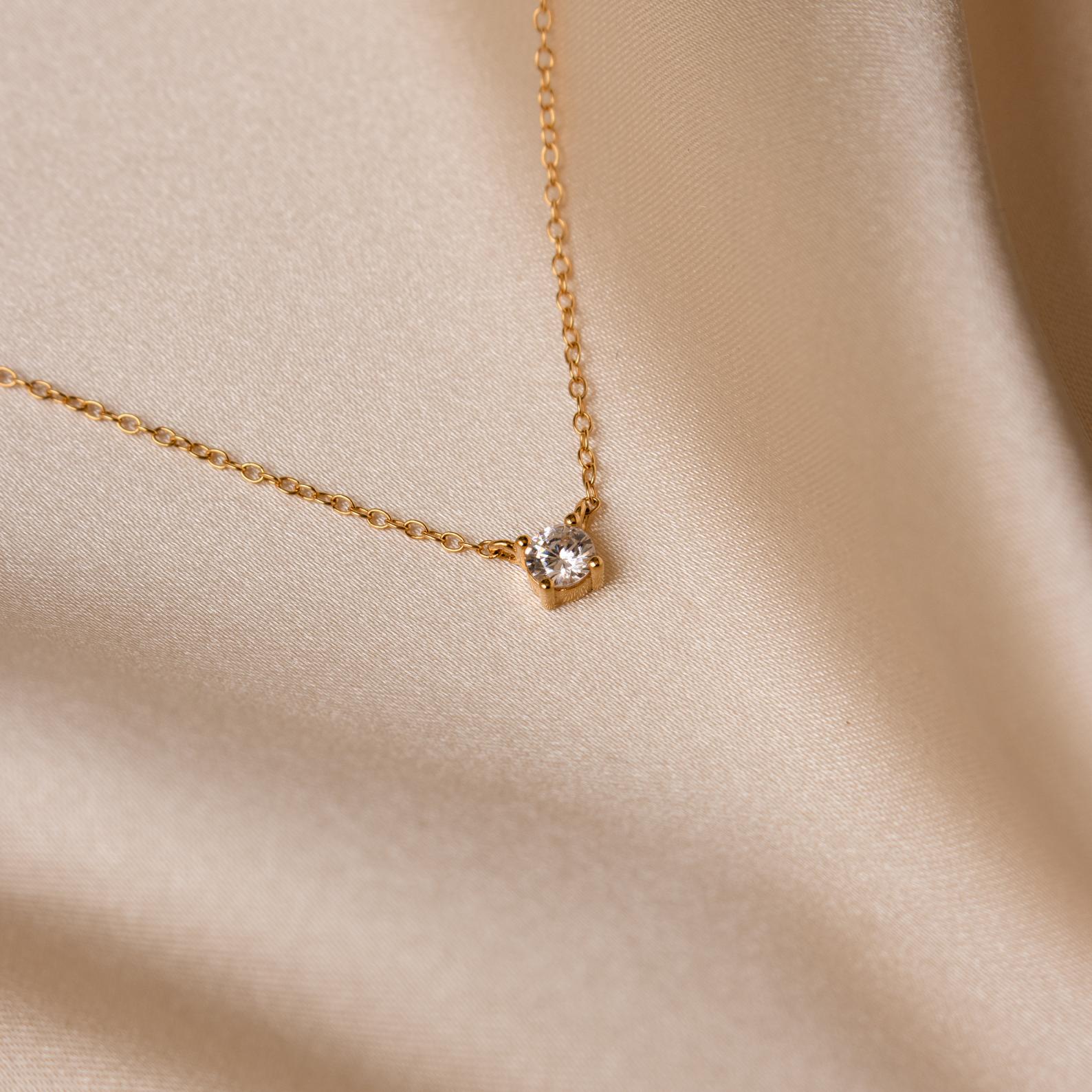 Collar Delicado de Diamantes - Collar con Adornos de Piedra