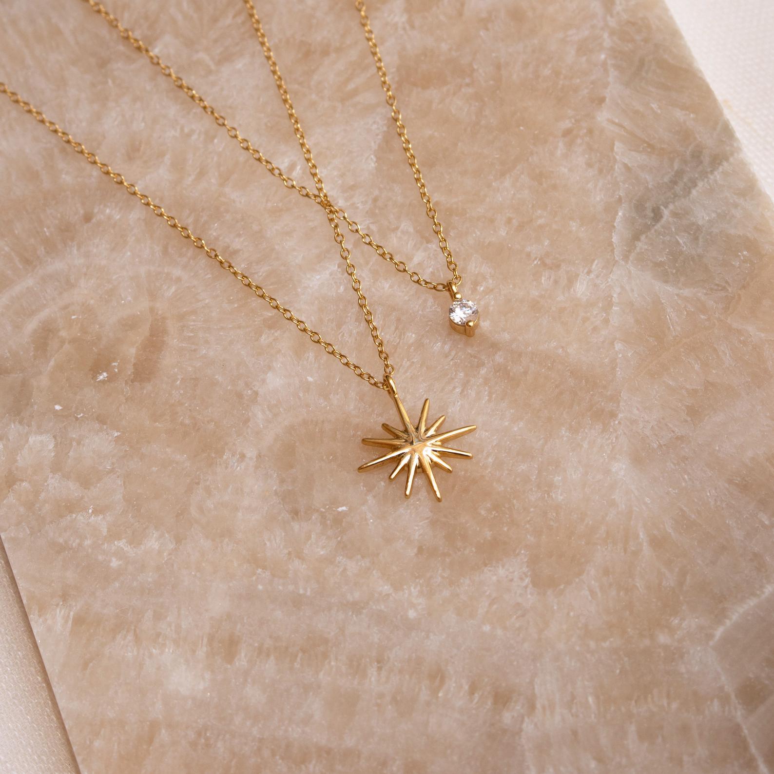 Collar de estrella de doble capa - Collar Starburst Duo
