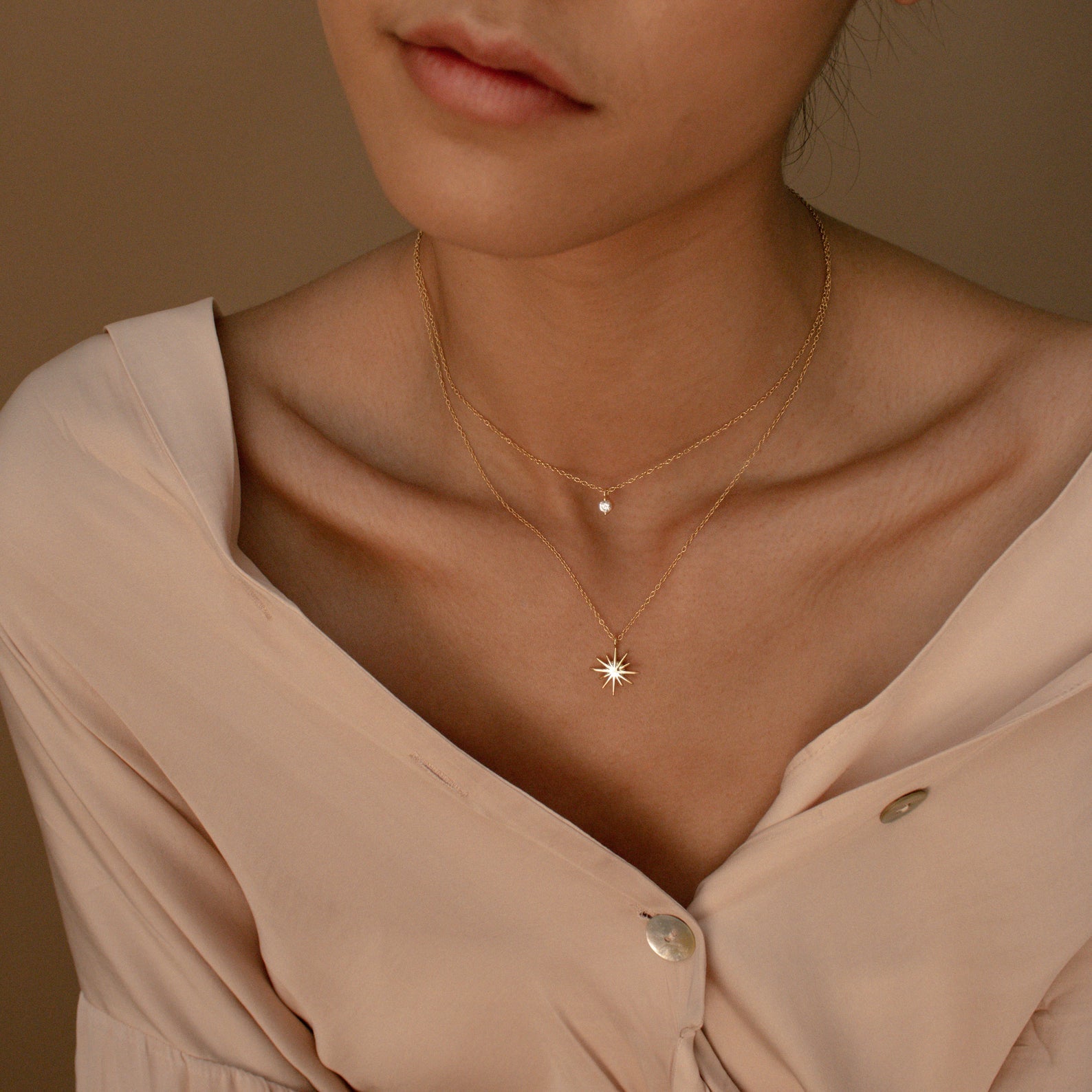 Collar de estrella de doble capa - Collar Starburst Duo