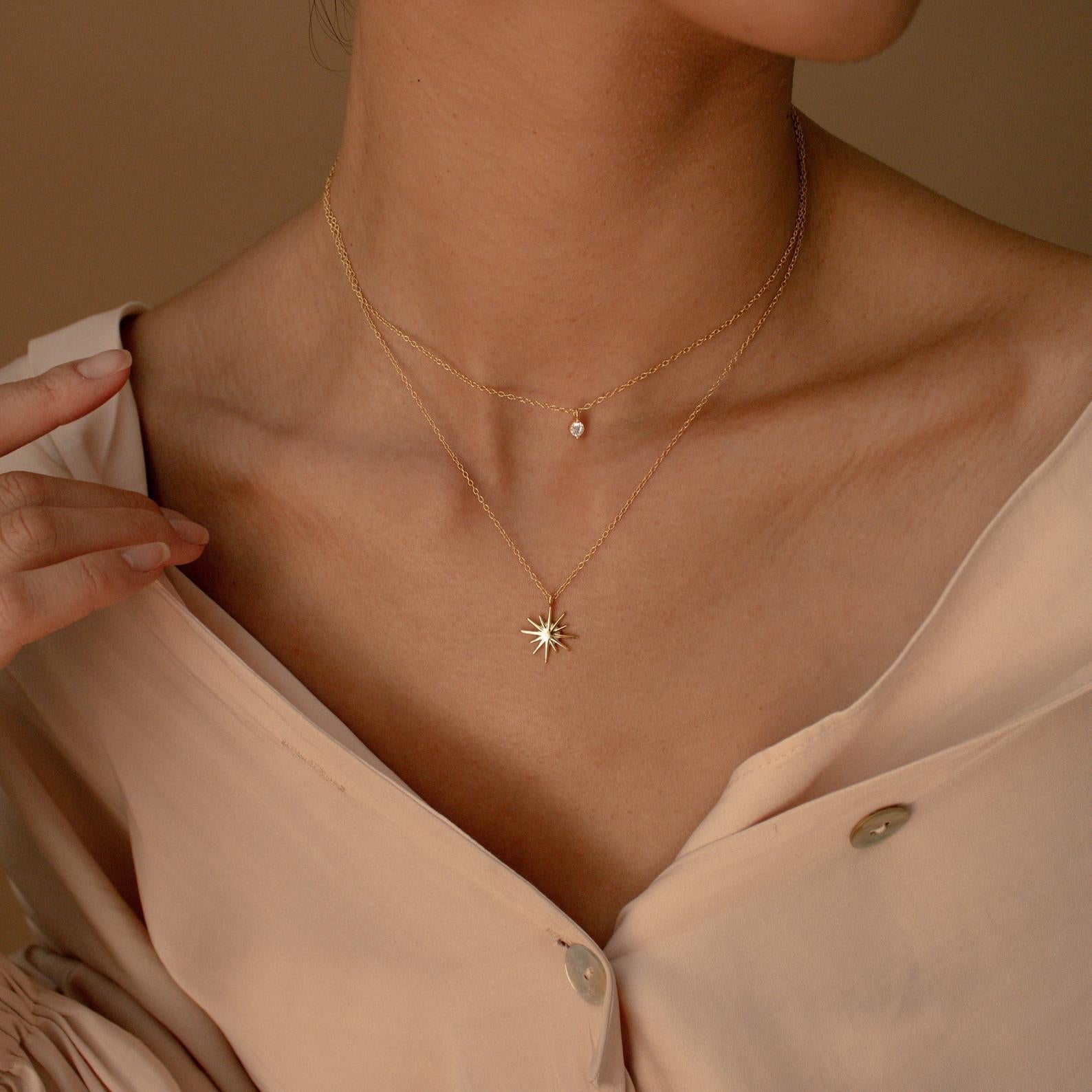 Collar de estrella de doble capa - Collar Starburst Duo