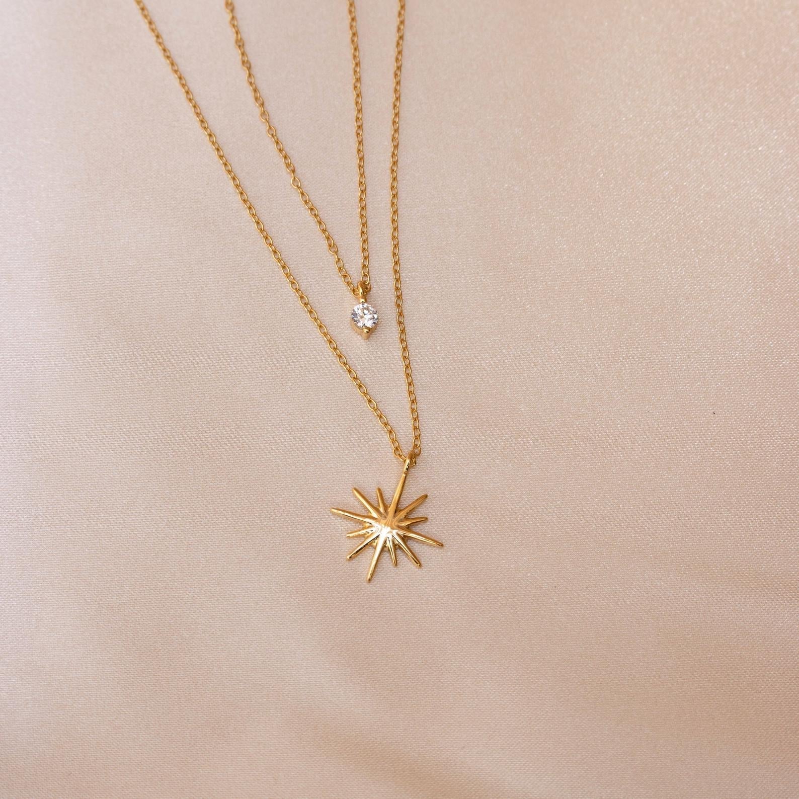 Collar de estrella de doble capa - Collar Starburst Duo