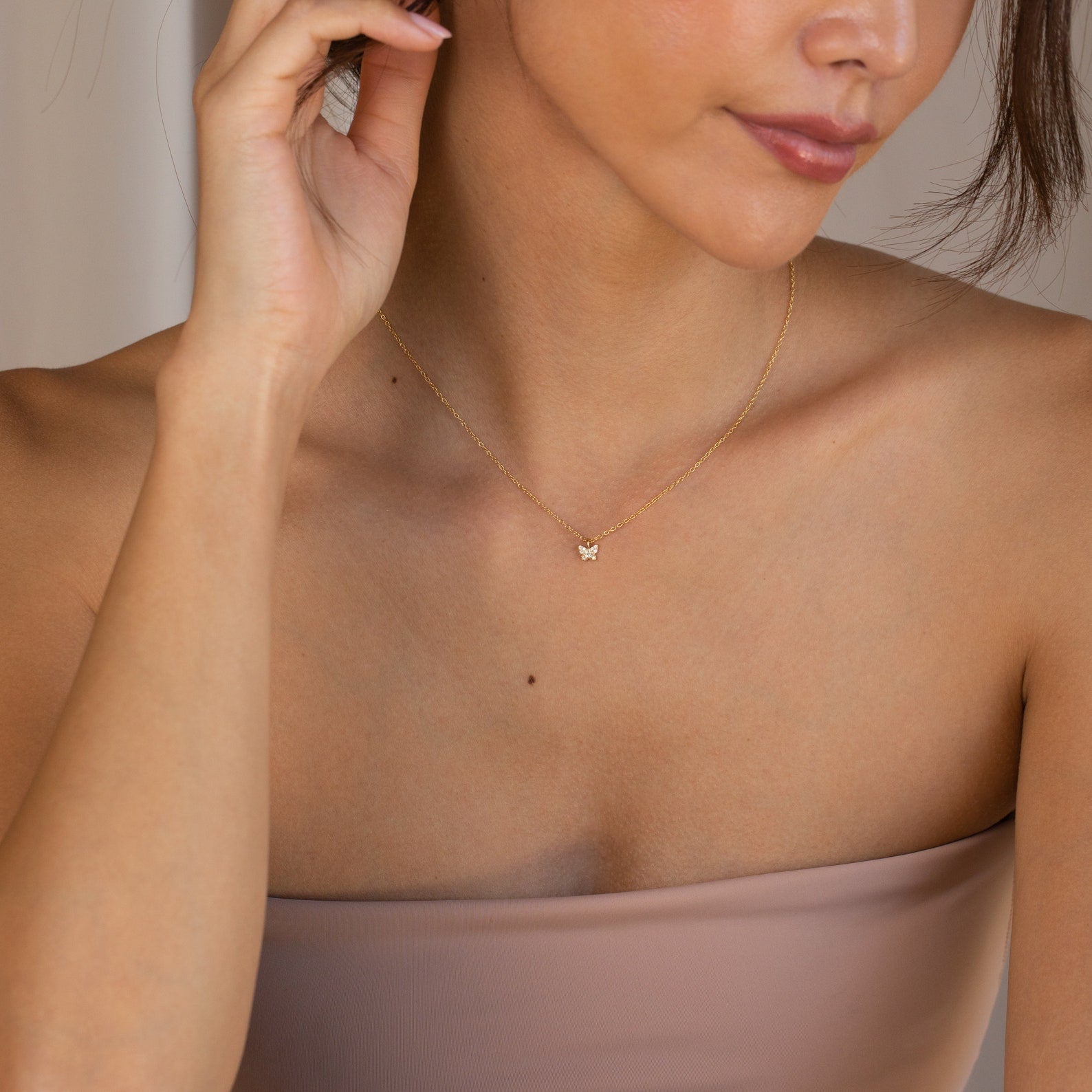 Mandy – Collar de mariposa Pavé