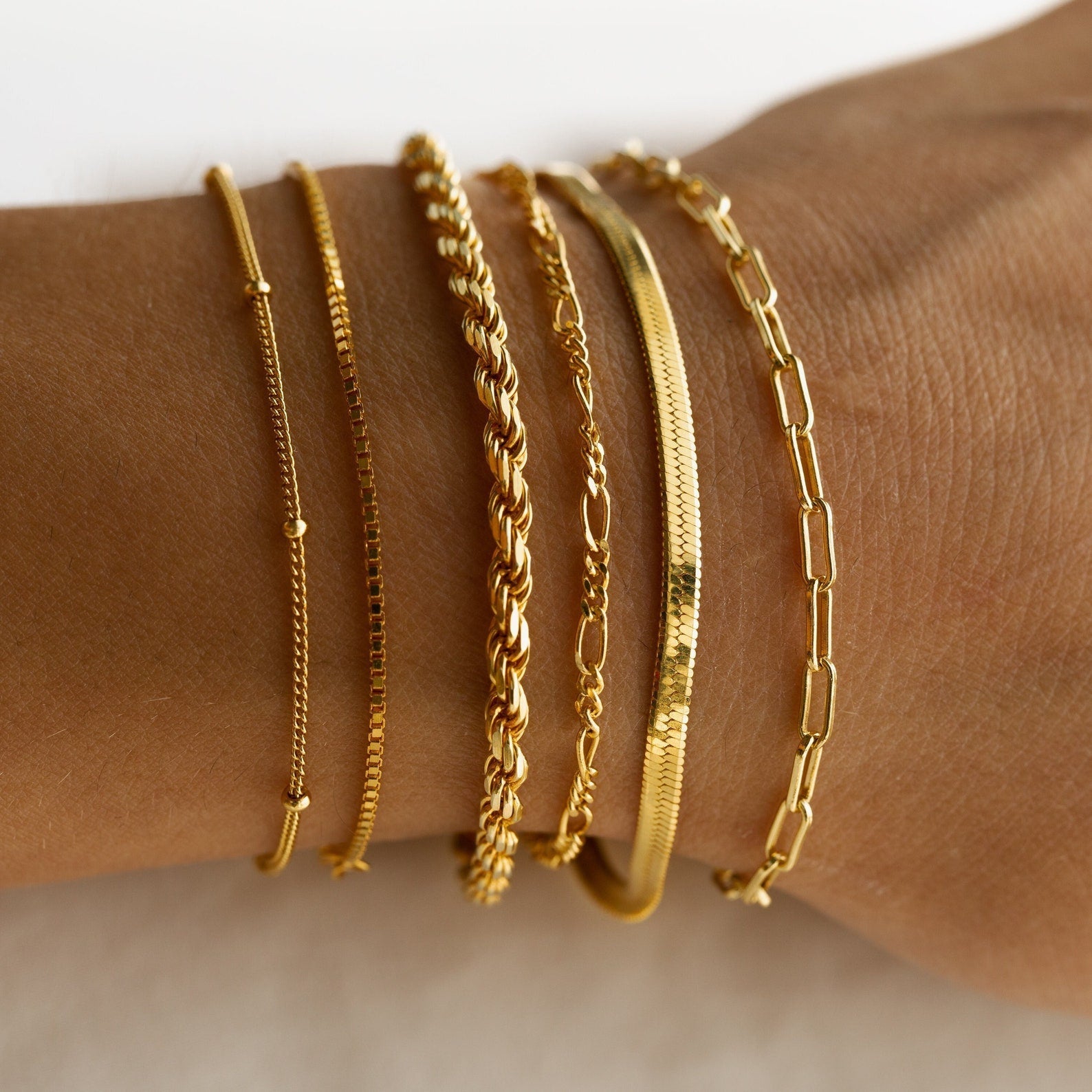 Pulseras de cadena - pulseras minimalistas en capas