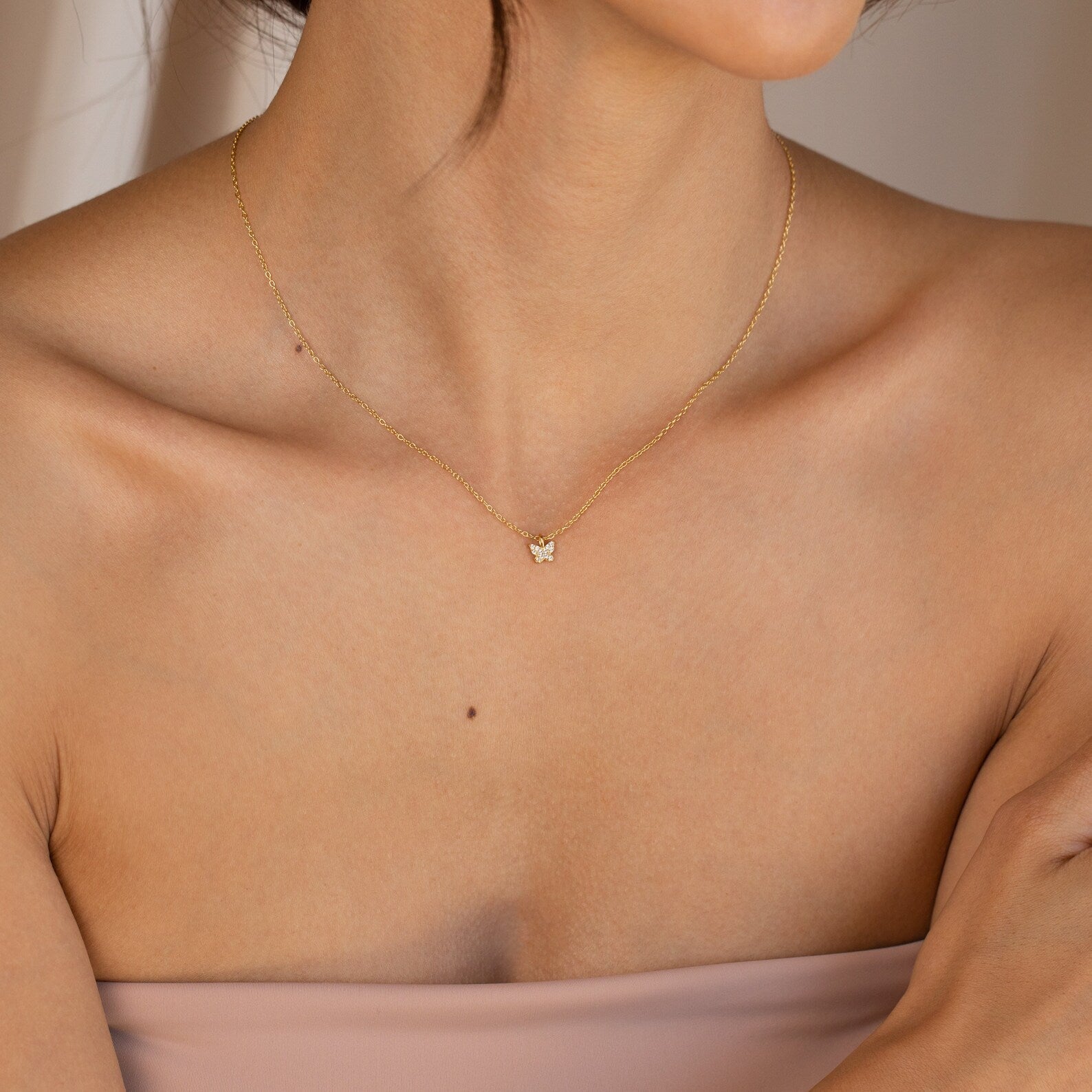 Mandy – Collar de mariposa Pavé