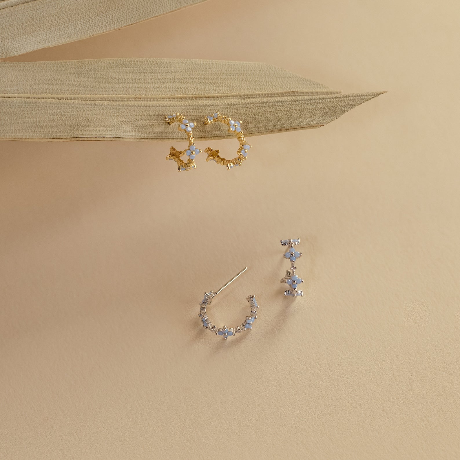 Pendientes monumentos - Aros de flores de hiedra