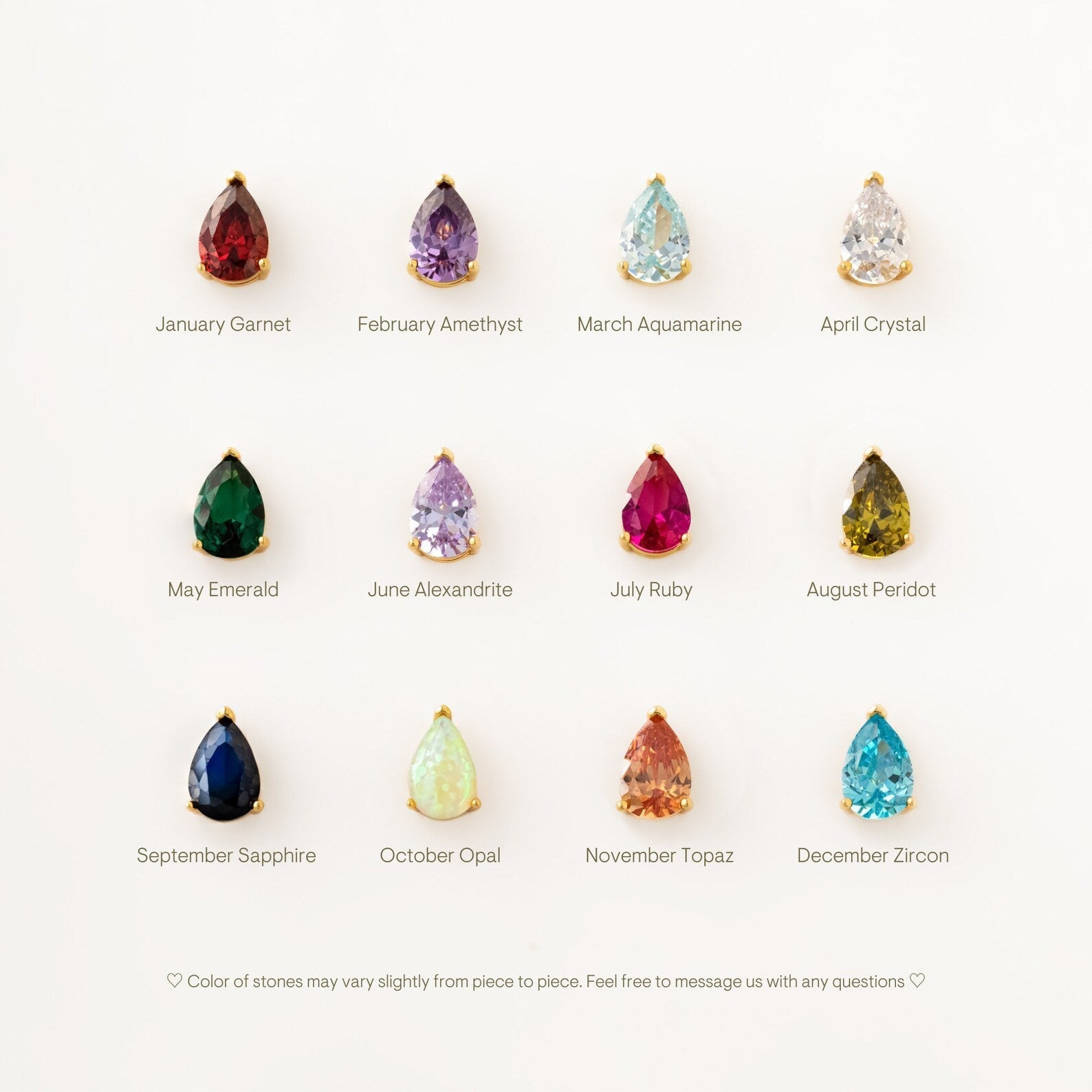 Aros Huggies de Piedra de Nacimiento - Pendientes de Strass