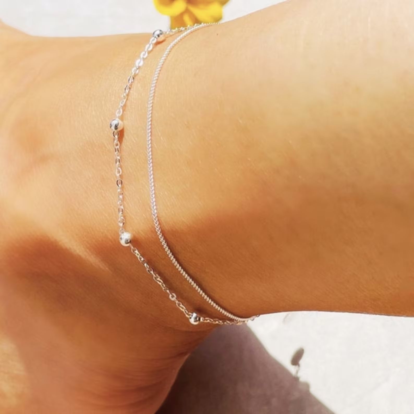 Pulsera de tobillo estilo plata 2