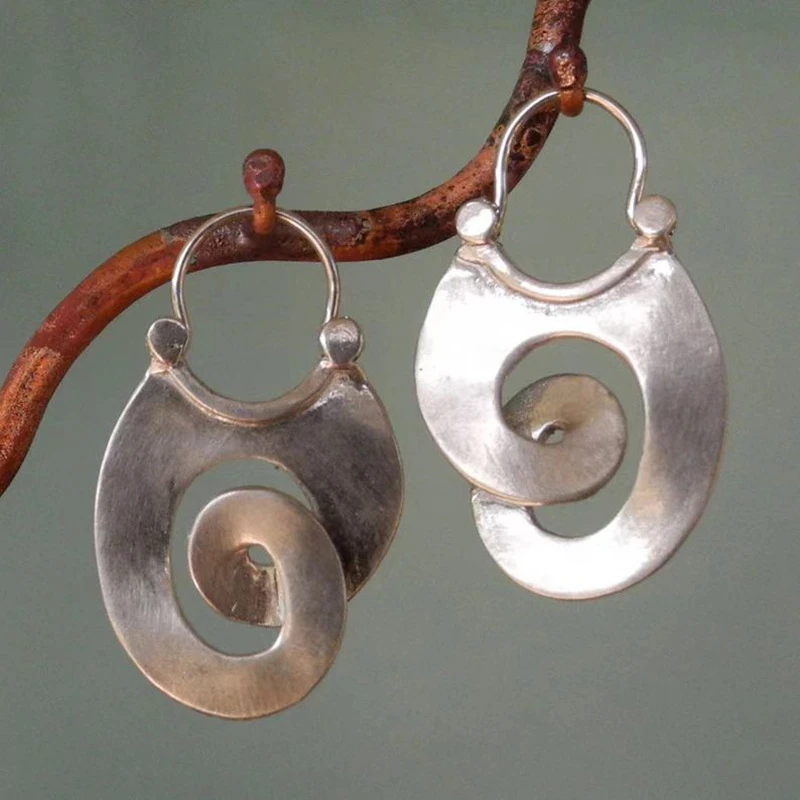 Amandine – Pendientes de plata vintage irregulares